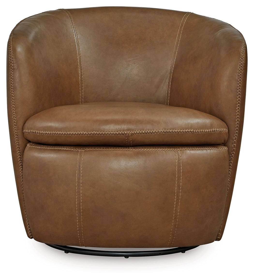 Kierreys Caramel Swivel Chair - Ornate Home