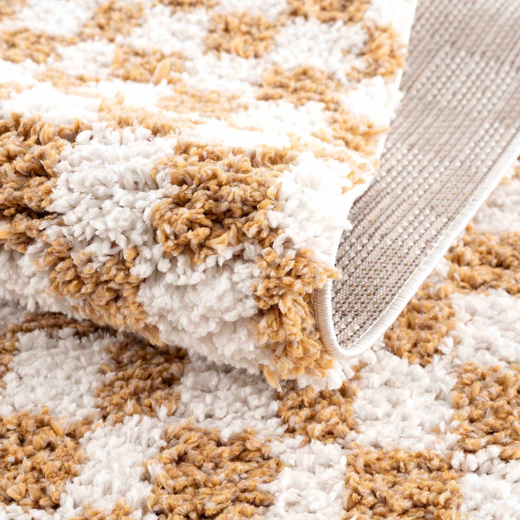 Kieu Yellow & White Checkered Area Rug - Ornate Home