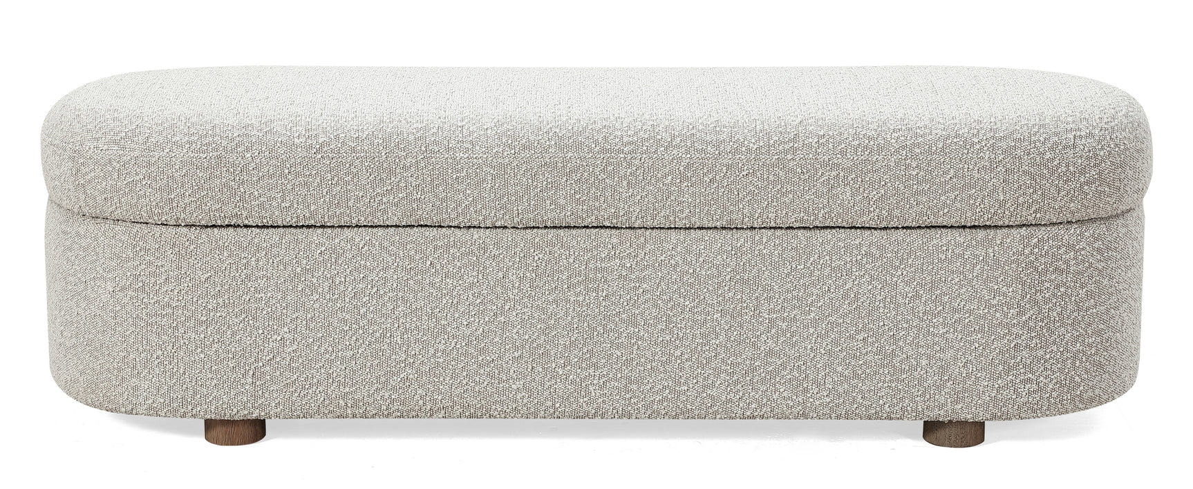 Kiki Upholstered Hinged Storage Bench in Cotton Ball Boucle - Ornate Home