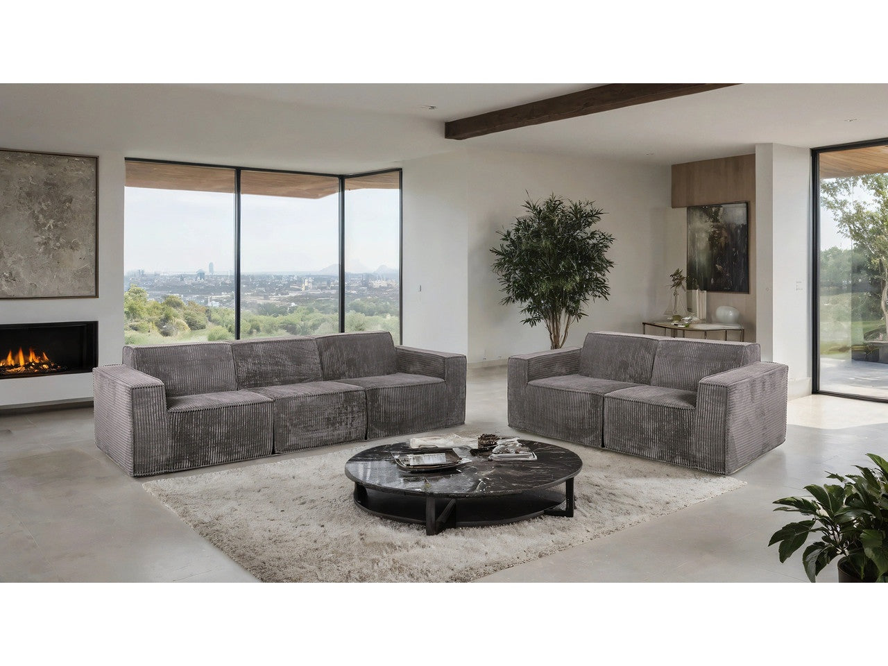 Kimara Dark Gray Sofa & Loveseat - Ornate Home