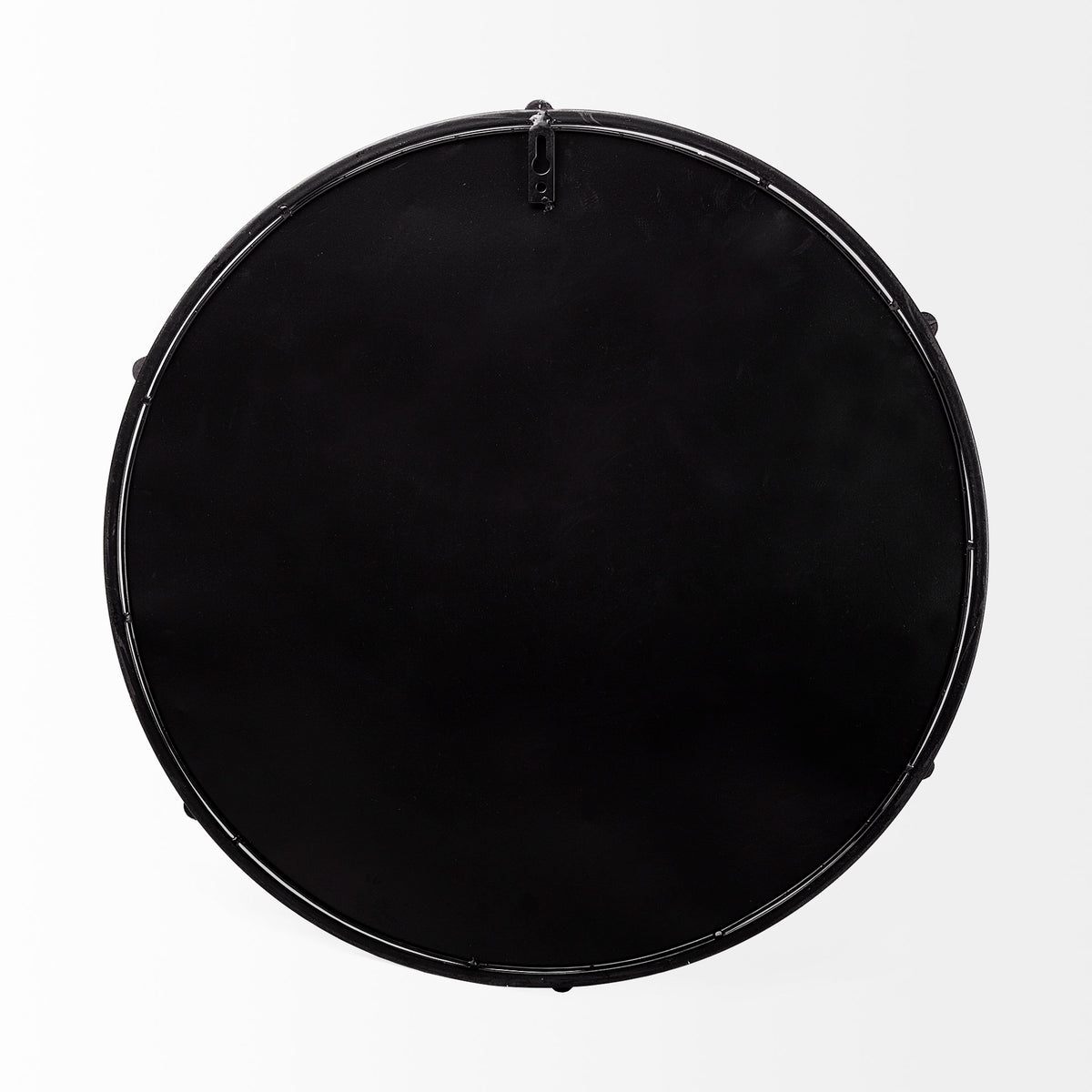 Kimbel Black Metal Mirrored Base Round Tray - Ornate Home