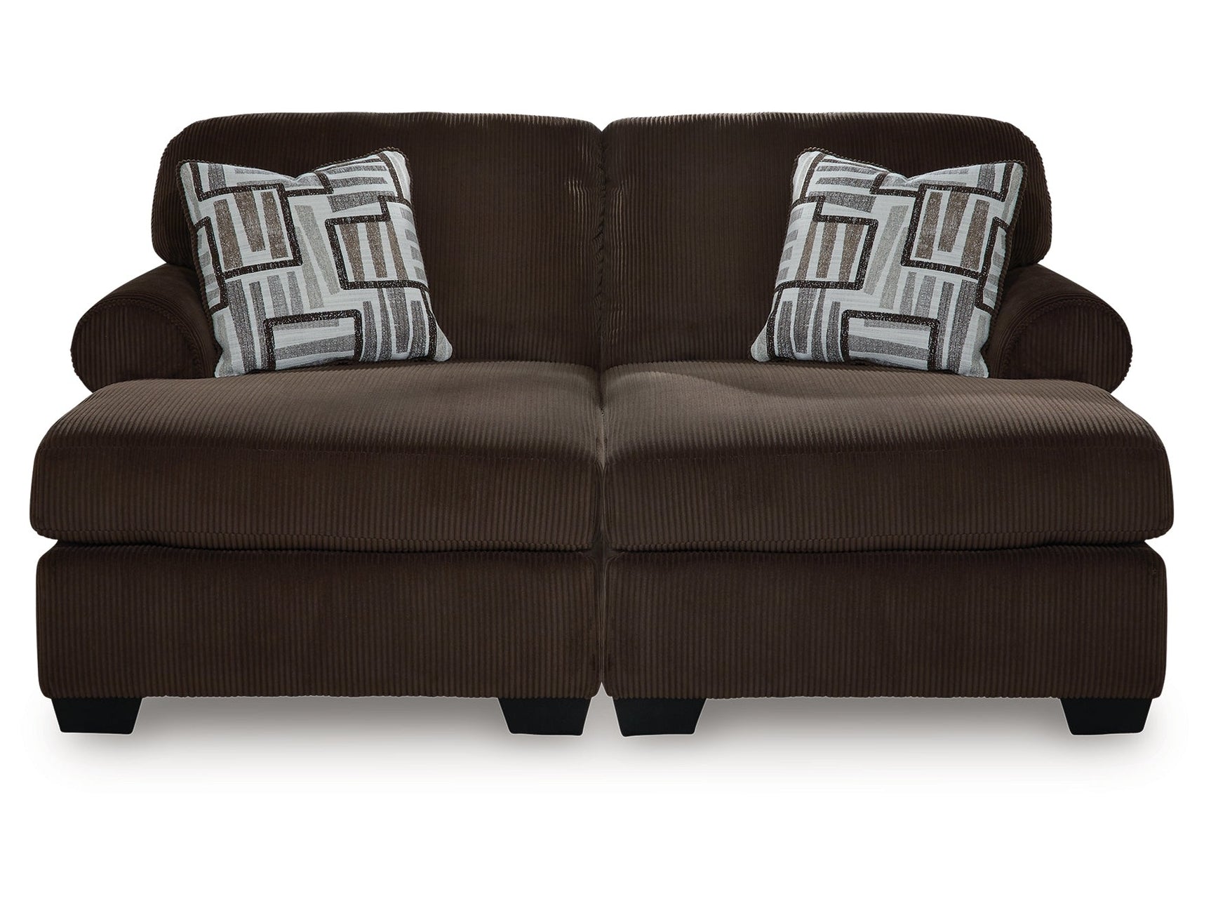 Kimlee Chocolate 2-Piece Super Chaise - Ornate Home