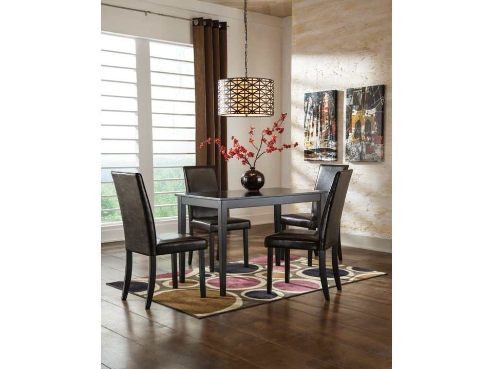Kimonte Faux Leather Dining Room Set / 5pc (Online Special Price) - Ornate Home