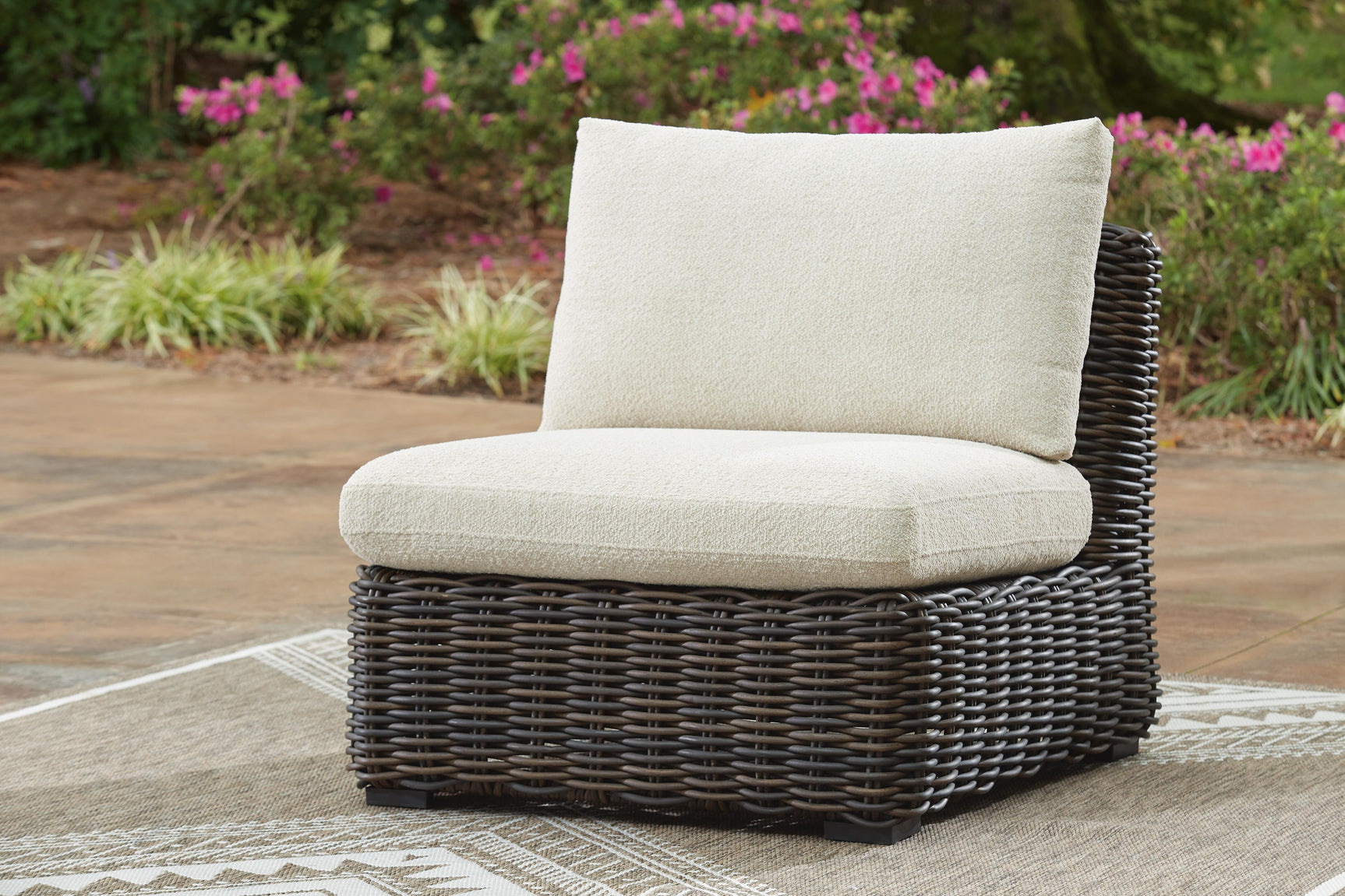 Kimora Beige/Dark Brown 3-Piece Outdoor Sectional - Ornate Home