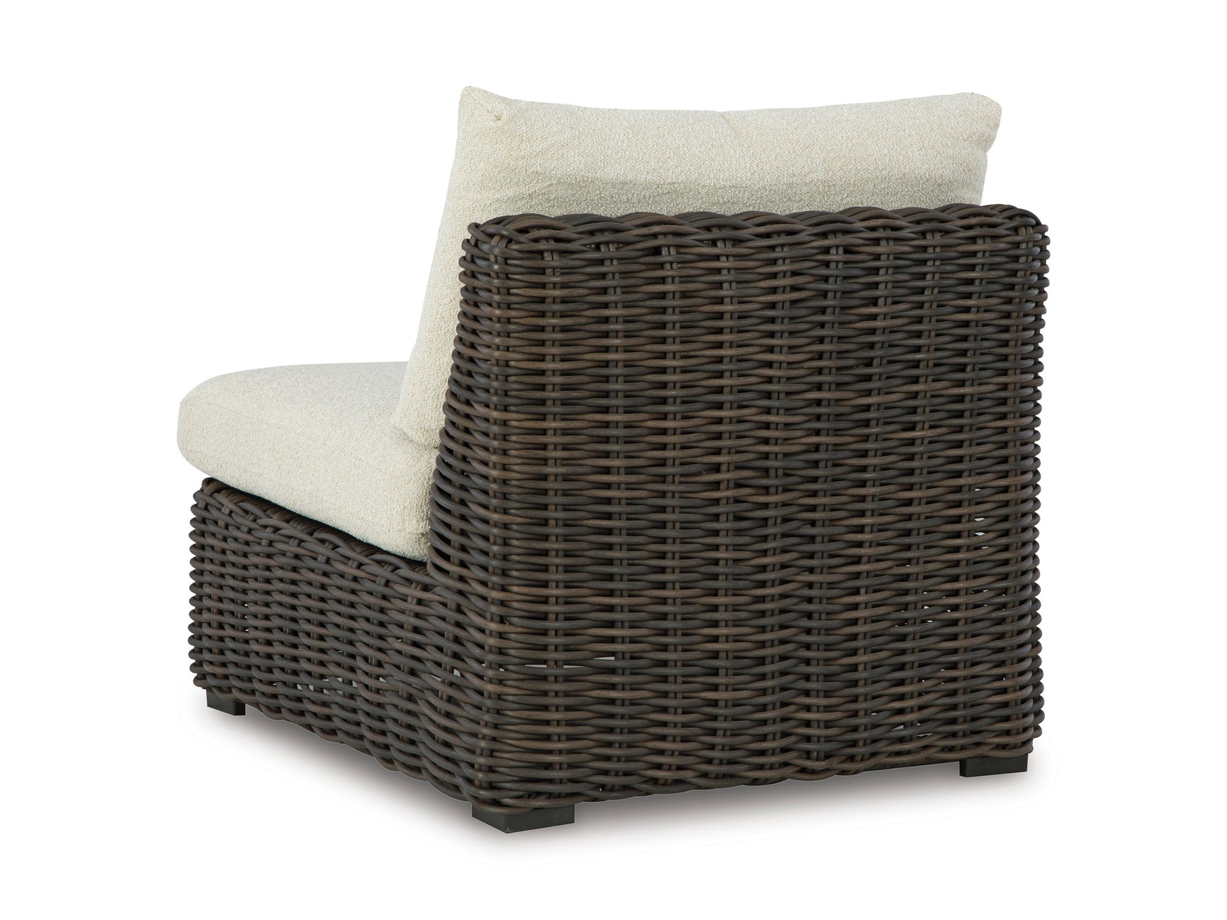 Kimora Beige/Brown Outdoor Armless Chair with Cushion - Ornate Home