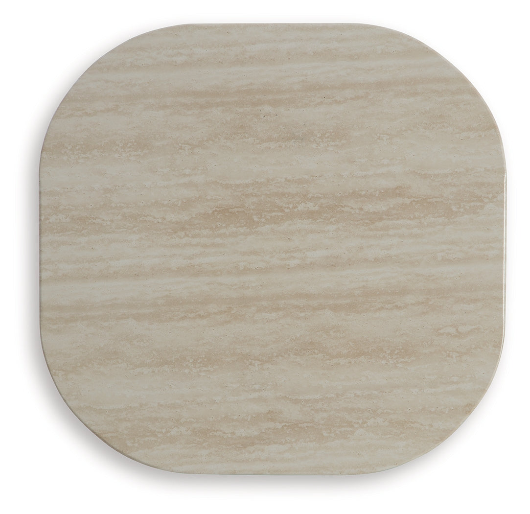 Kimora Beige/Dark Brown Outdoor End Table - Ornate Home