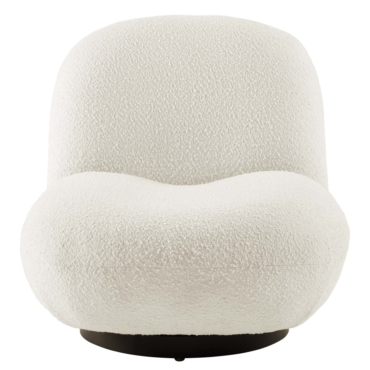 Kindred Black/Ivory Boucle Upholstered Fabric Swivel Chair - Ornate Home