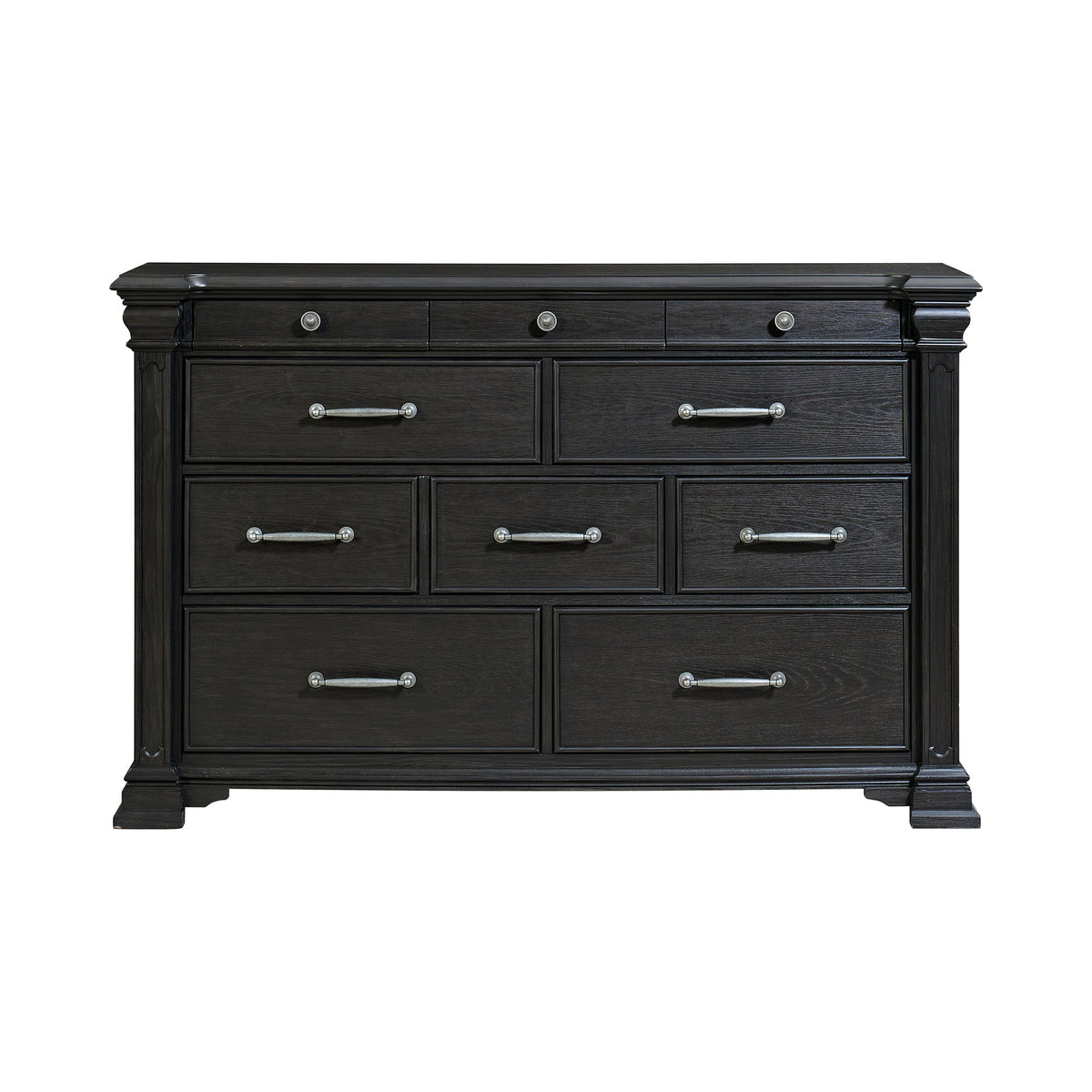 Kings Court Black 10-Drawer Dresser - Ornate Home
