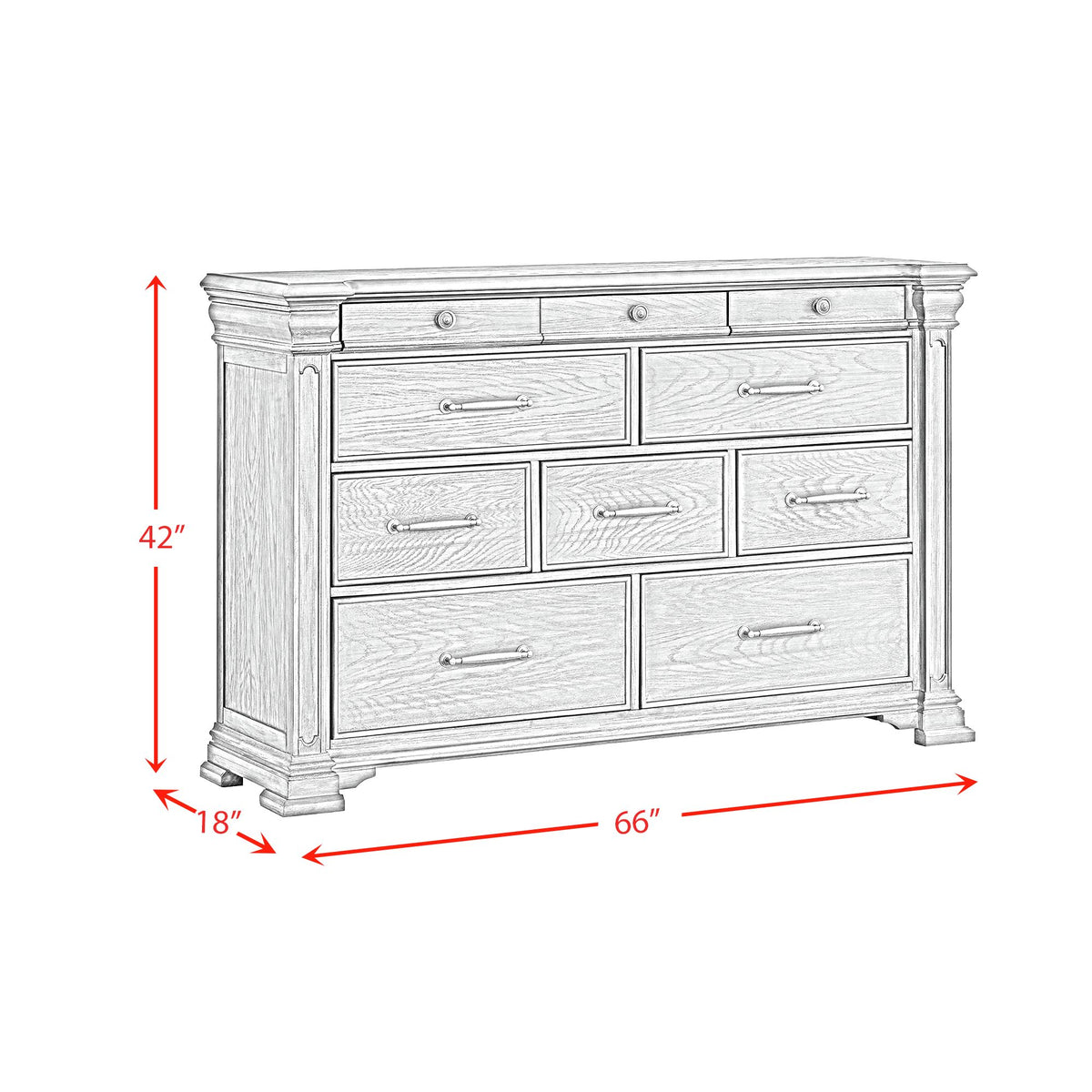 Kings Court Black 10-Drawer Dresser - Ornate Home