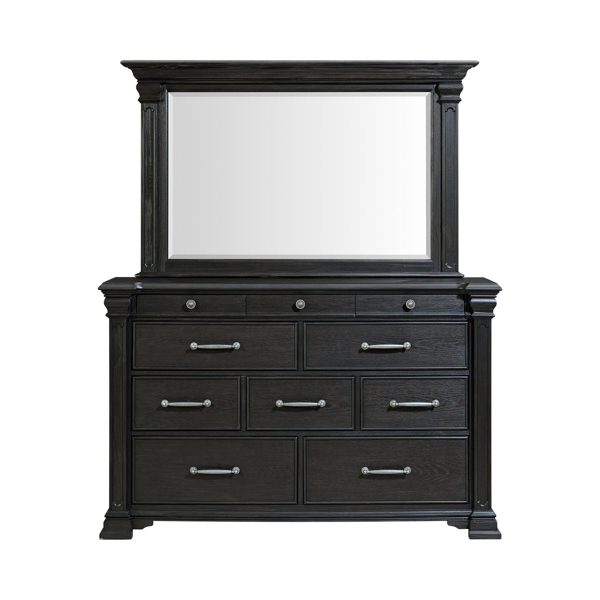 Kings Court Black Dresser & Mirror Set - Ornate Home