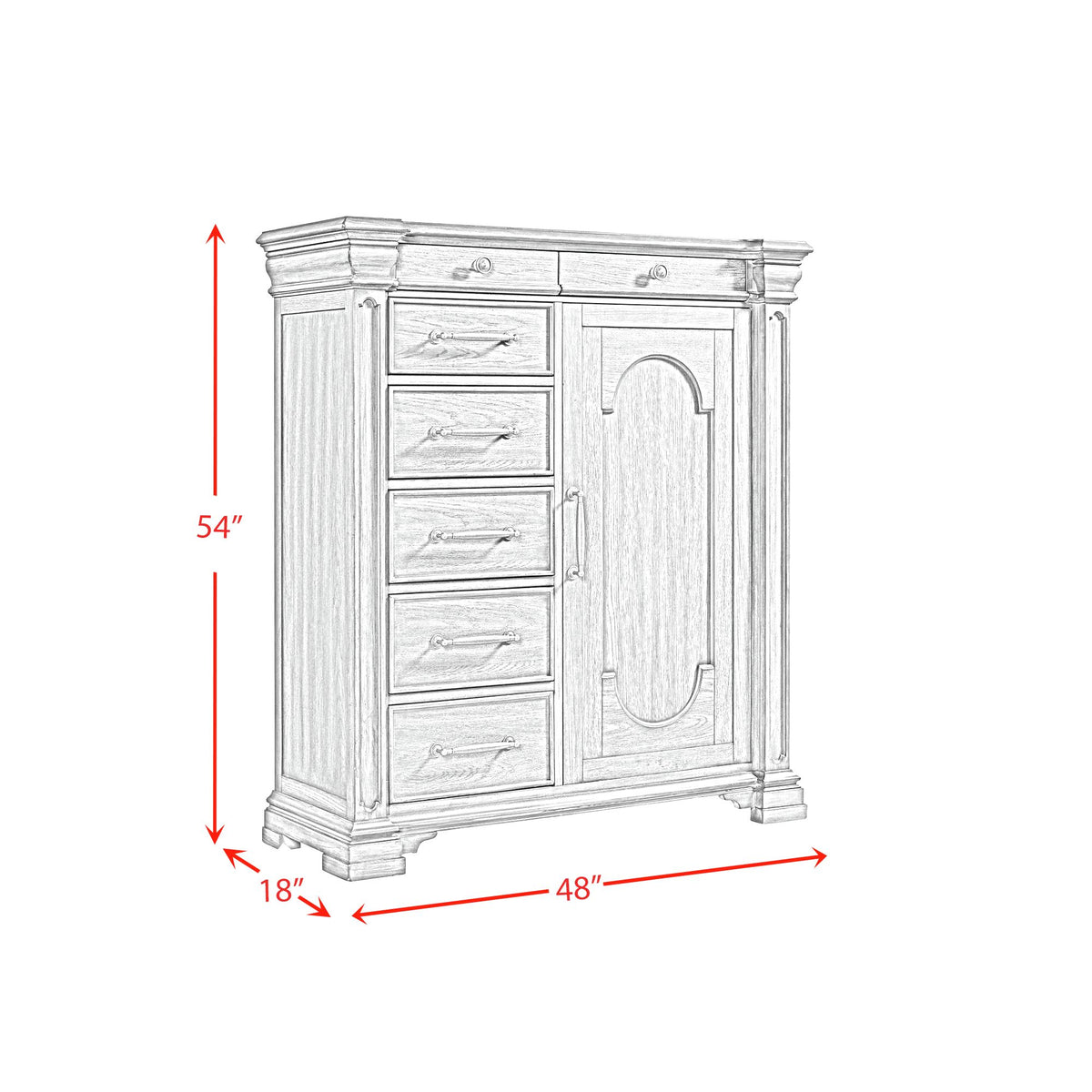 Kings Court Grey 3-Piece King Storage Bedroom Set - Ornate Home