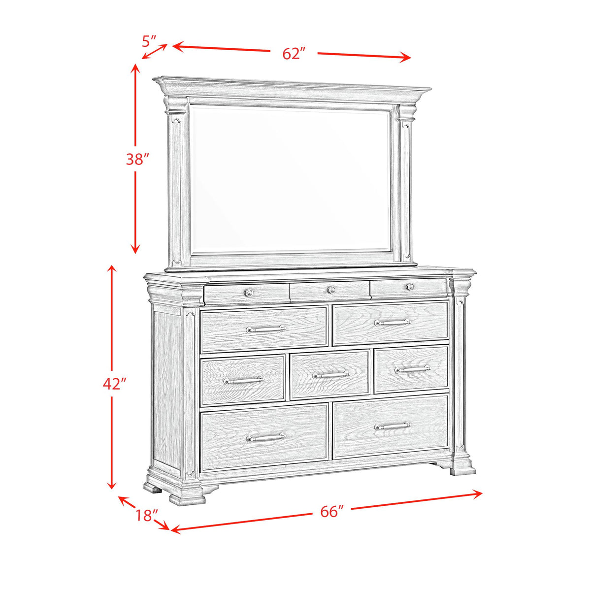Kings Court Grey 5-Piece King Storage Bedroom Set - Ornate Home