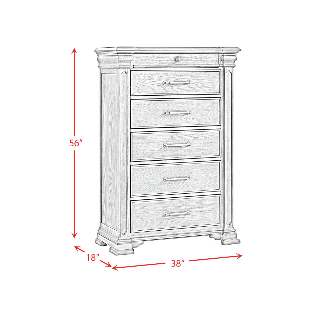 Kings Court Grey 5-Piece Queen Storage Bedroom Set
