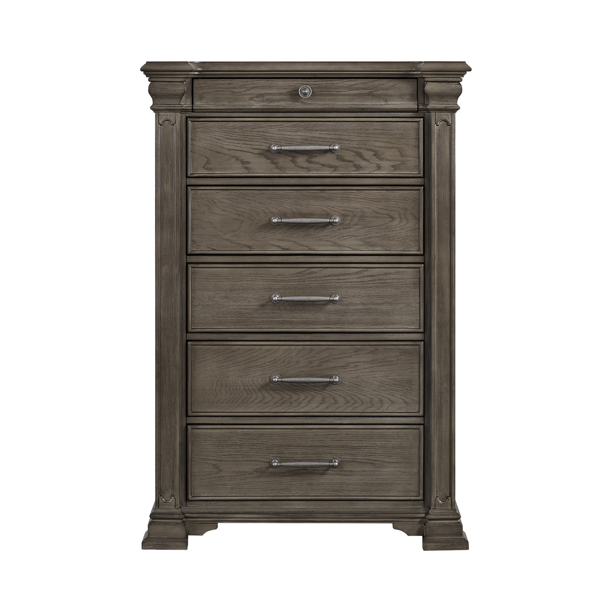 Kings Court Grey 6-Drawer Chest - Ornate Home