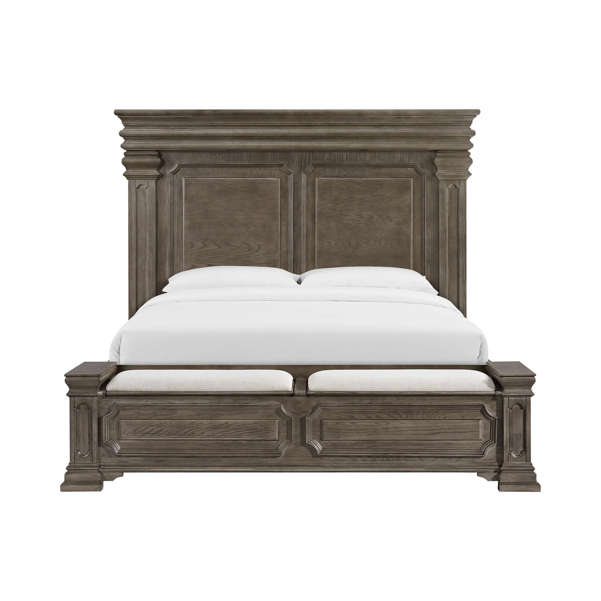 Kings Court Grey King Storage Bed - Ornate Home
