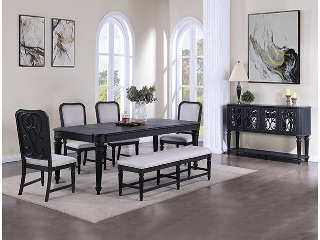 Kingsbury Black Dining Table - Ornate Home