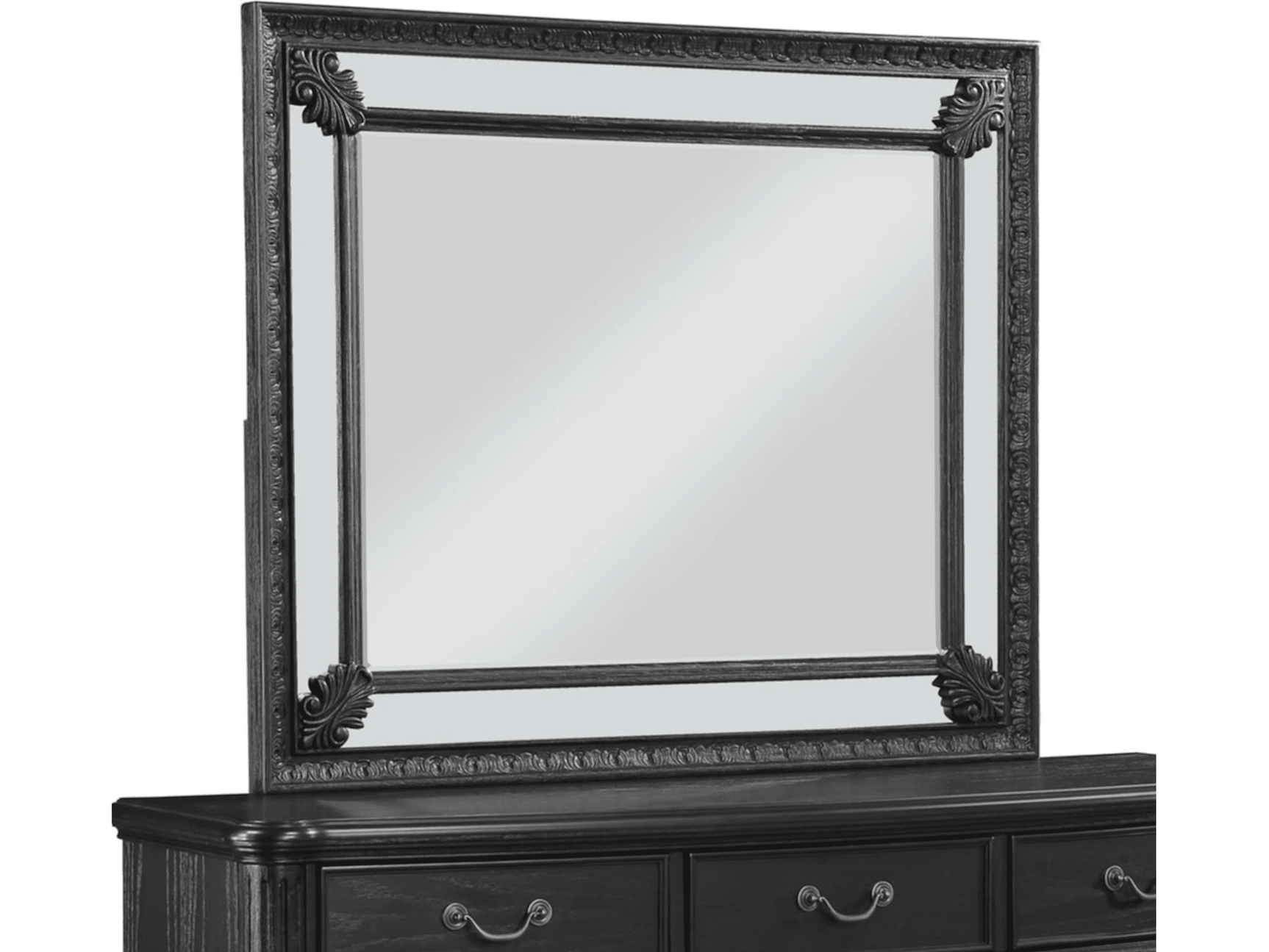 Kingsbury Black Dresser Top Mirror - Ornate Home