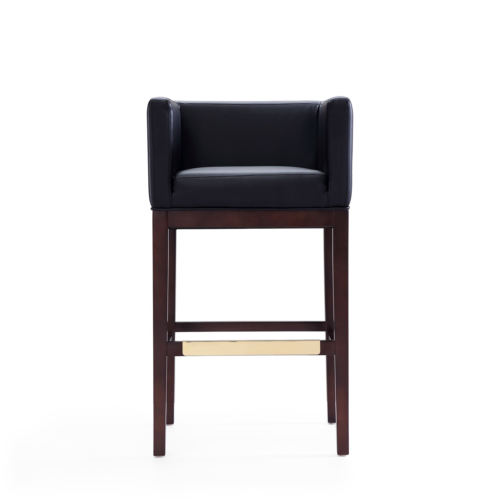 Kingsley Barstool in Black and Dark Walnut - Ornate Home