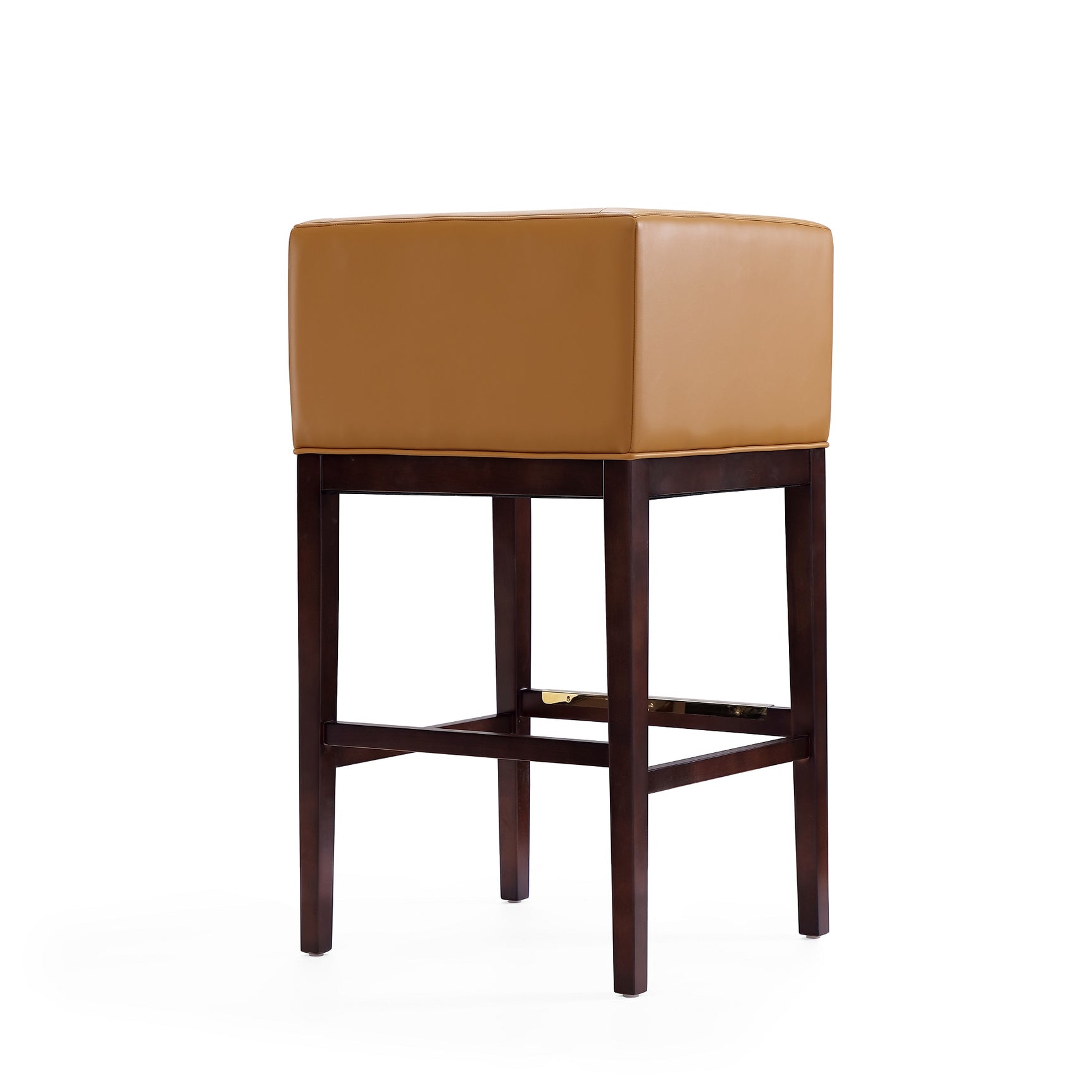 Kingsley Barstool in Camel and Dark Walnut (set of 3) - Ornate Home