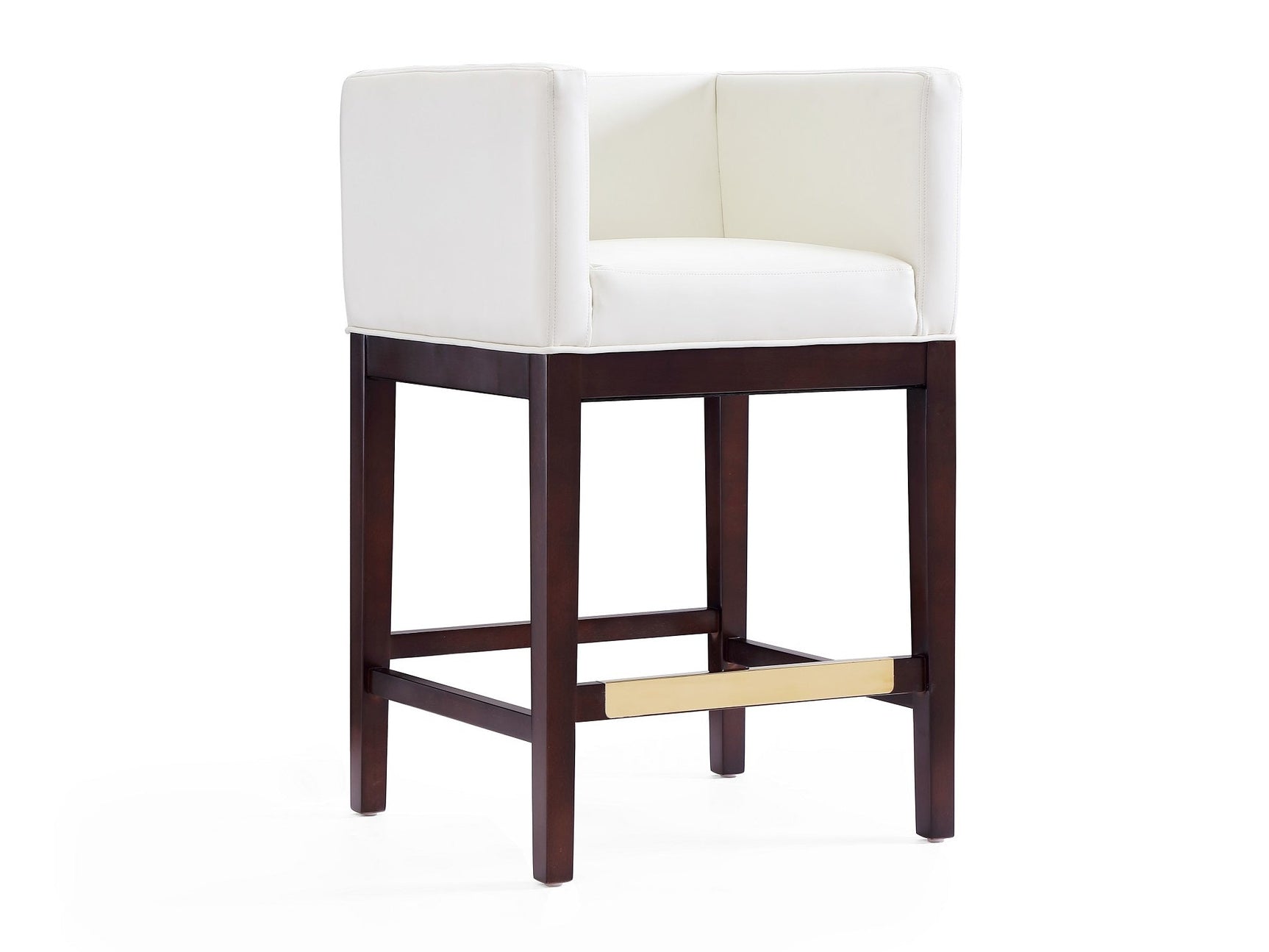 Kingsley Counter Stool in Ivory and Dark Walnut - Ornate Home