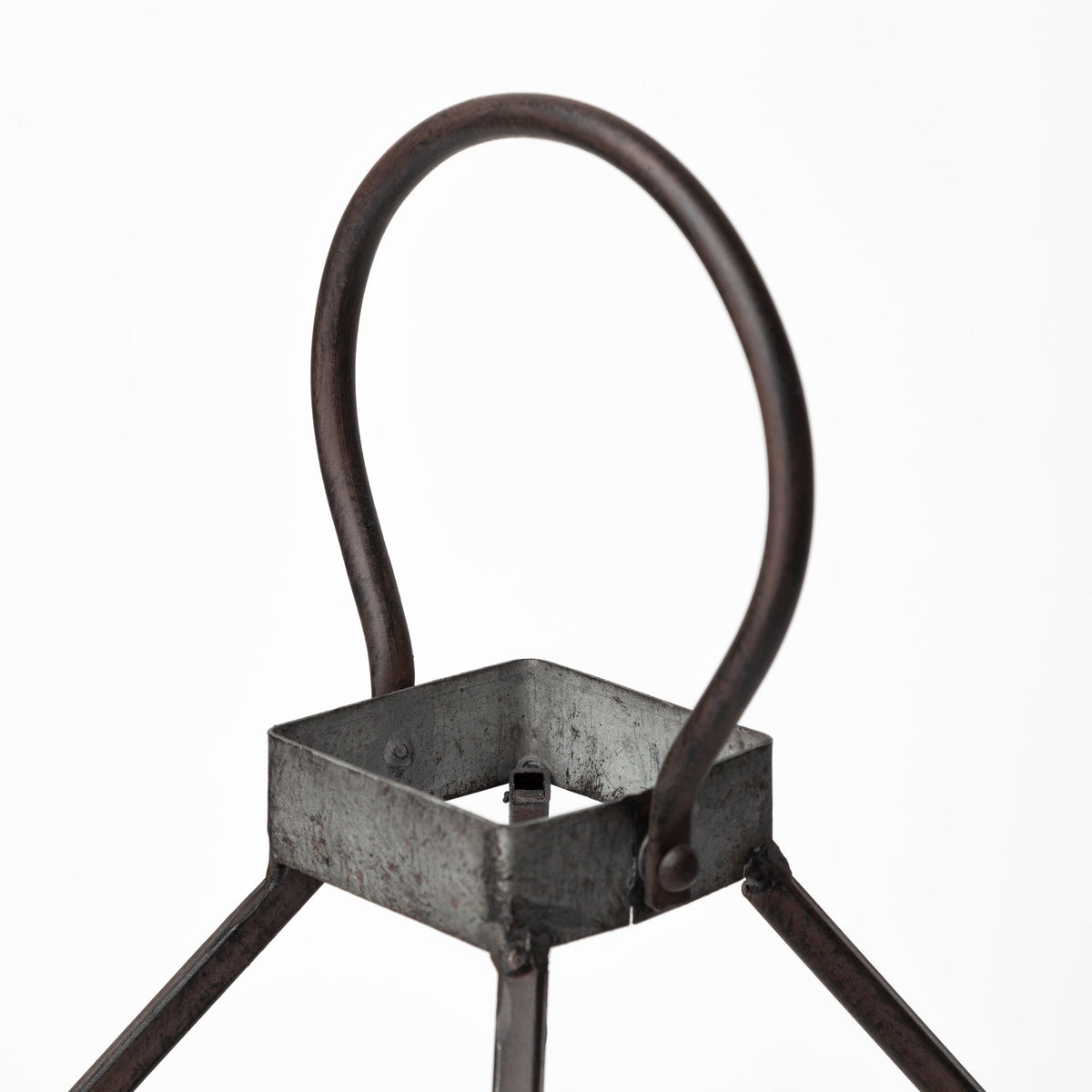 Kingston Brown Large Rustic Metal Framed Table Candle Holder - Ornate Home