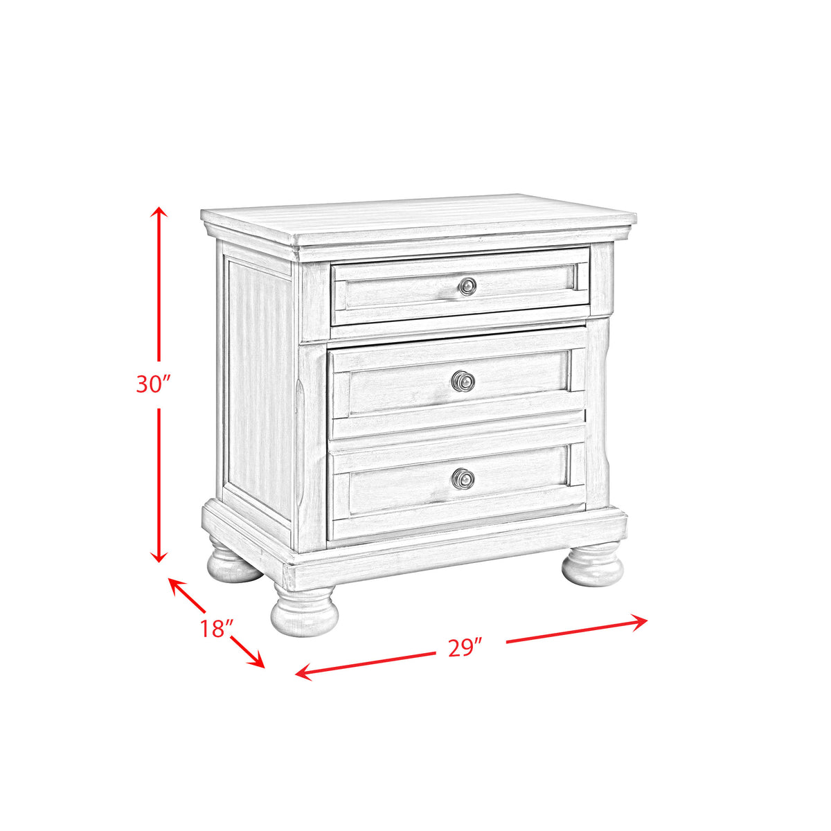 Kingston Cherry Brown Nightstand with Power - Ornate Home