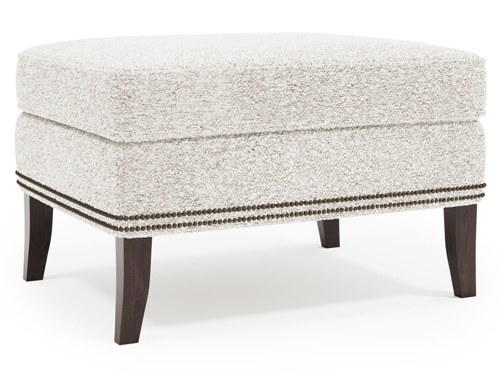 Kingston White/Cream Fabric Ottoman - Ornate Home