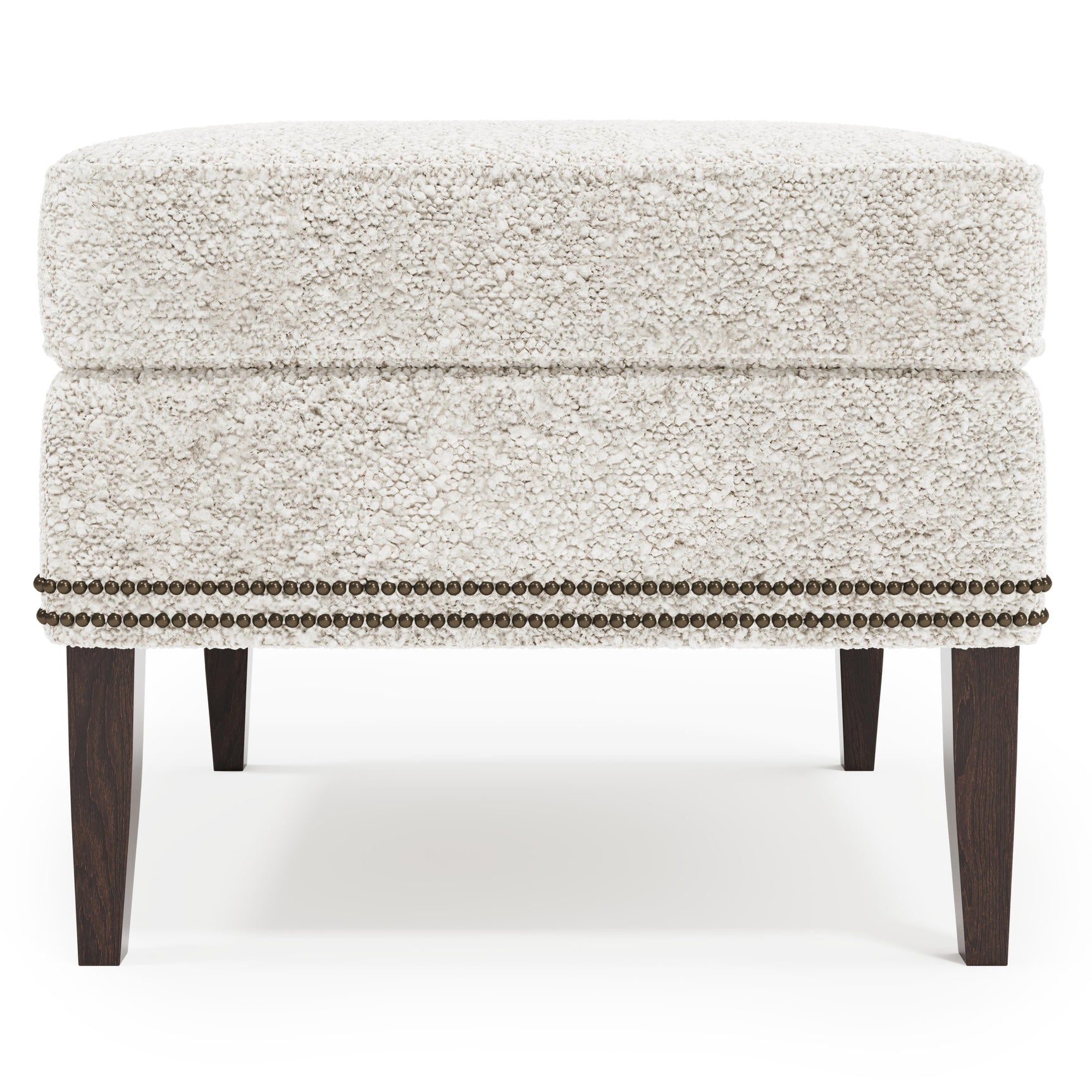 Kingston White/Cream Fabric Ottoman - Ornate Home