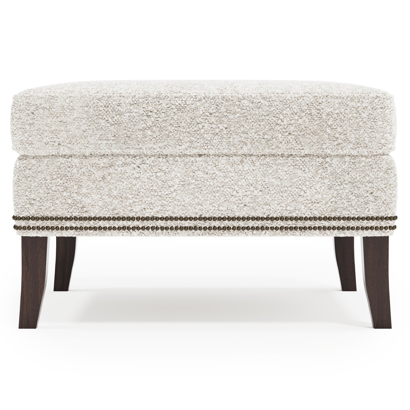 Kingston White/Cream Fabric Ottoman - Ornate Home