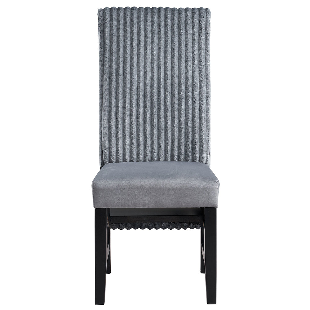 Kini Gray Corduroy & Black Side Chair (Set of 2) - Ornate Home