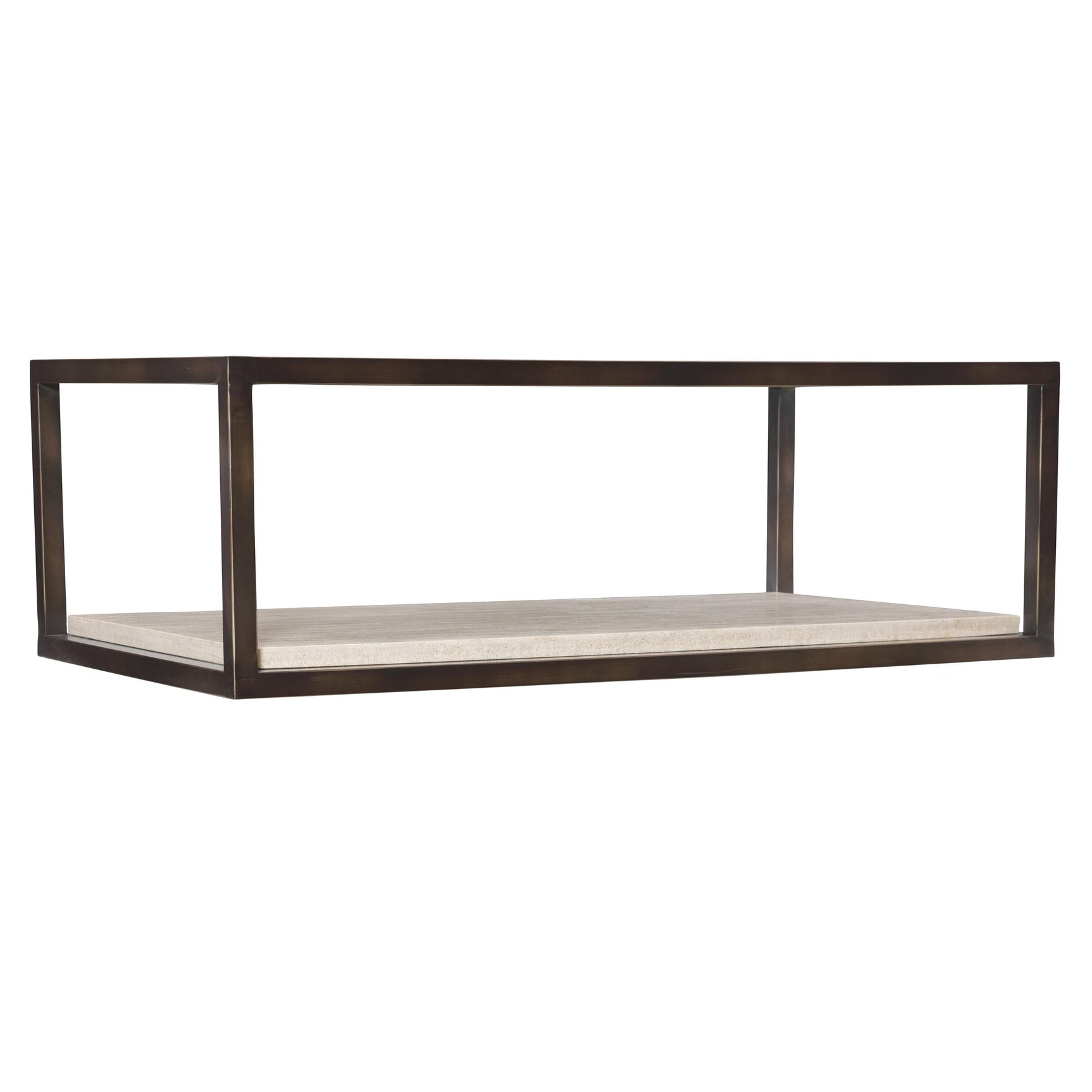 Kinsley Bronze/White Travertine Cocktail Table - Ornate Home