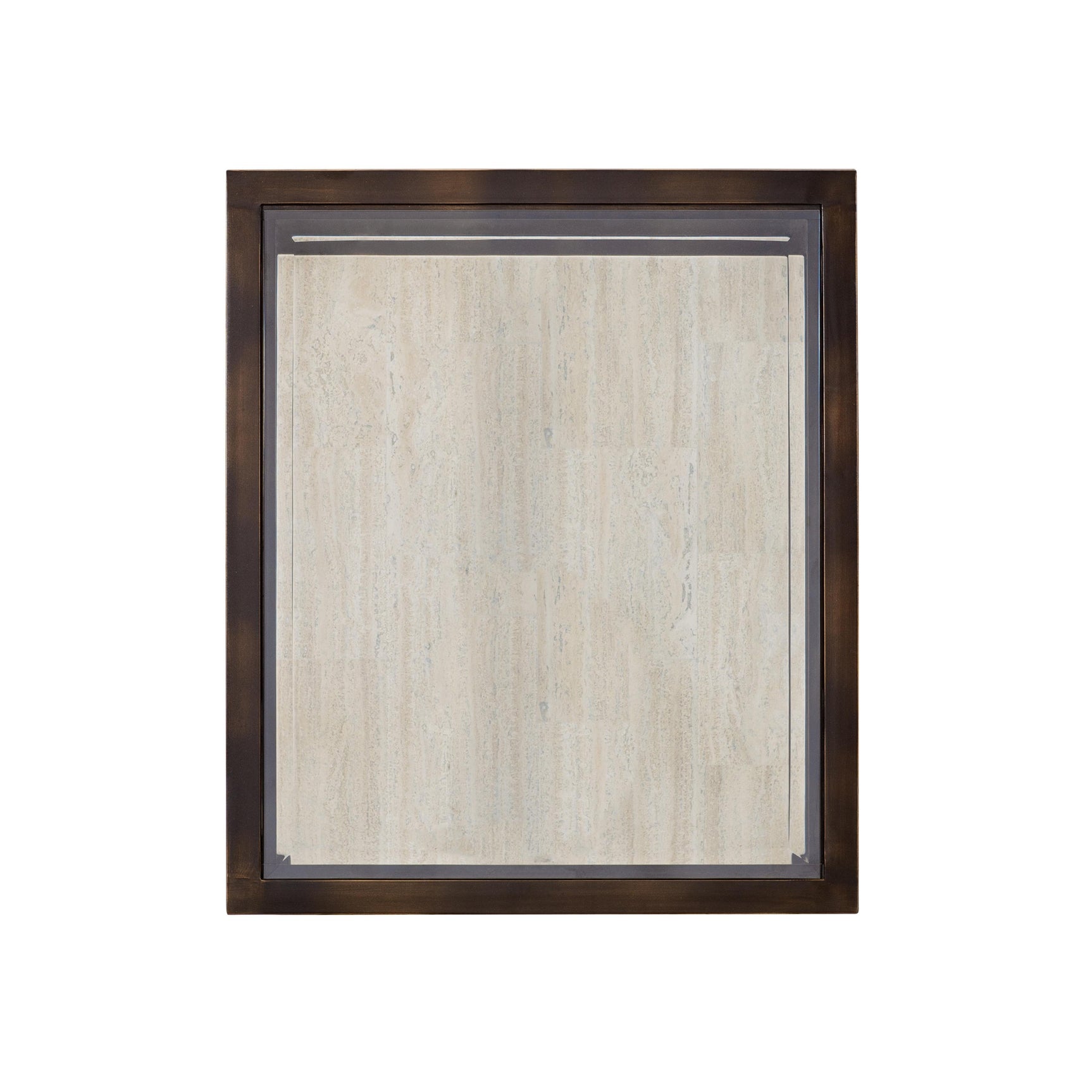 Kinsley White Travertine/Bronze Side Table - Ornate Home