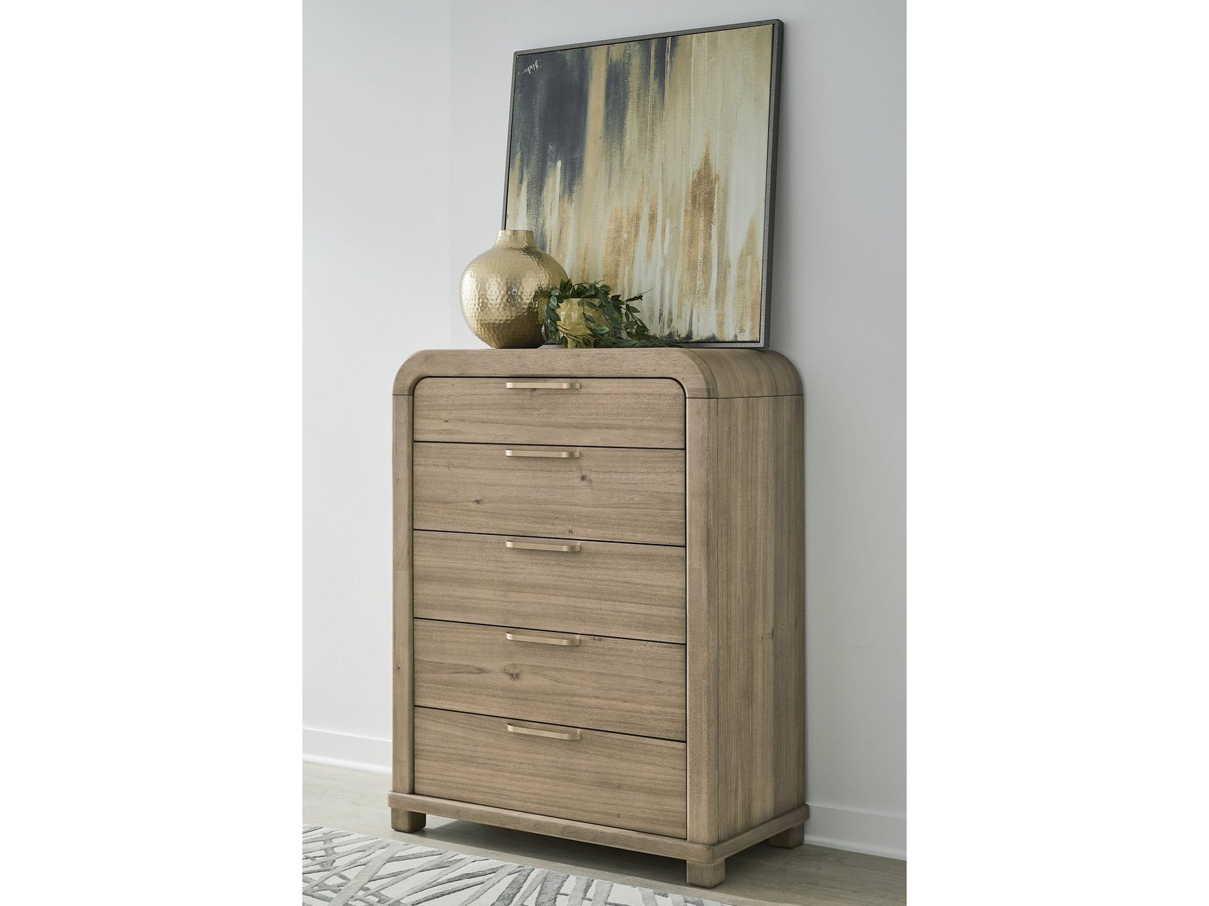 Kione Lioness Five Drawer Acacia Wood Chest - Ornate Home