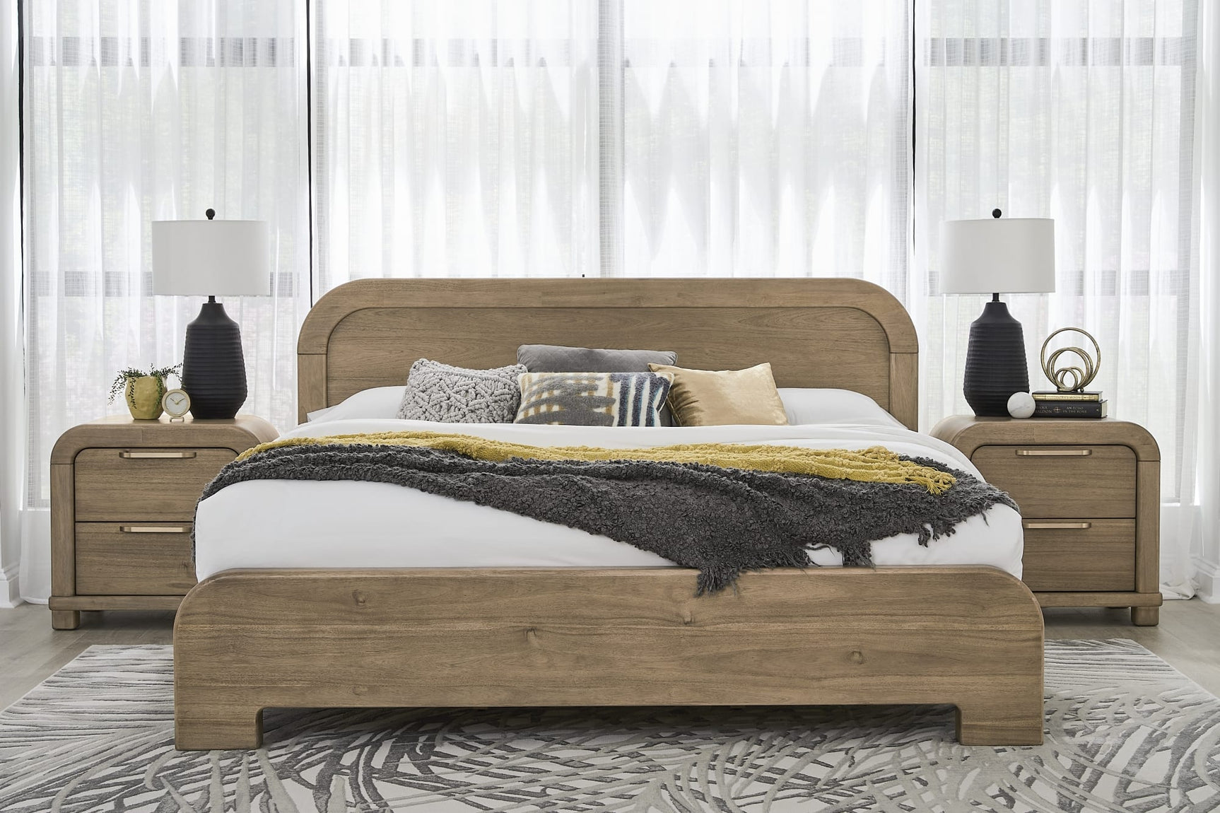 Kione Lioness Two Drawer Acacia Wood Nightstand - Ornate Home