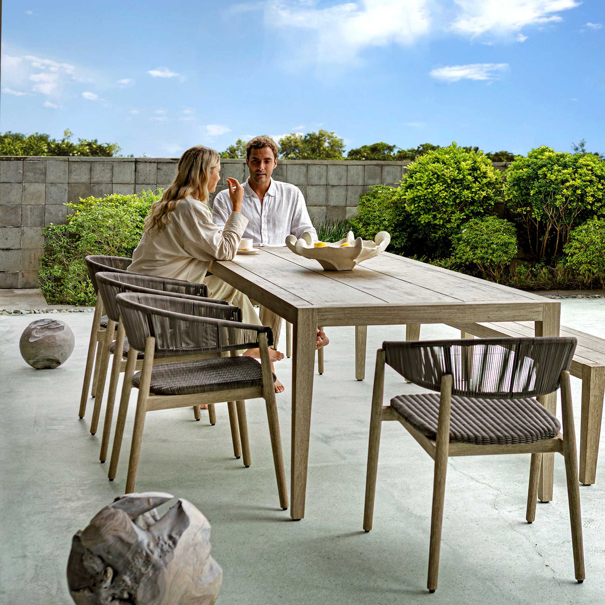 Kirkham Woodtone Wooden Outdoor Dining Table - Ornate Home