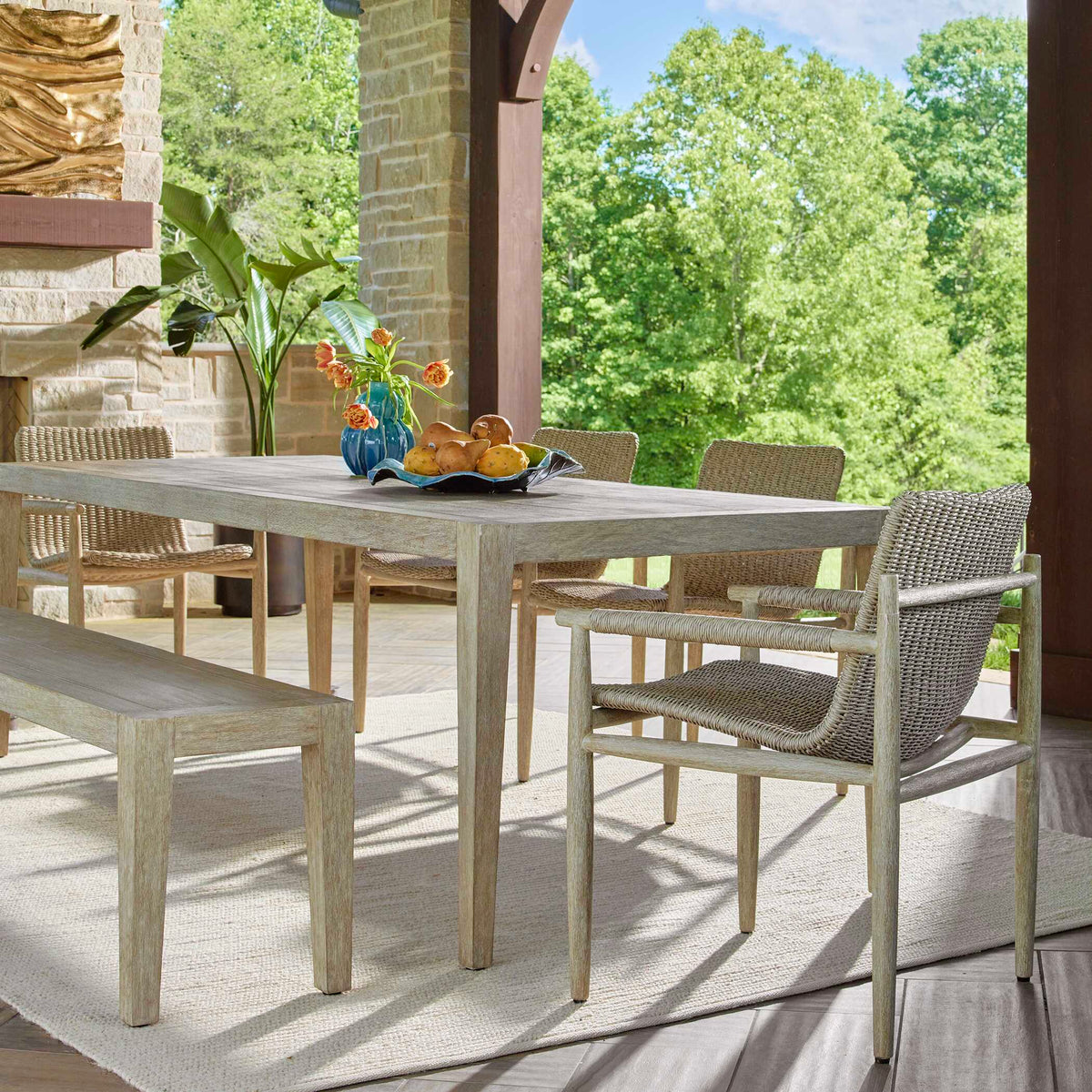 Kirkham Woodtone Wooden Outdoor Dining Table - Ornate Home