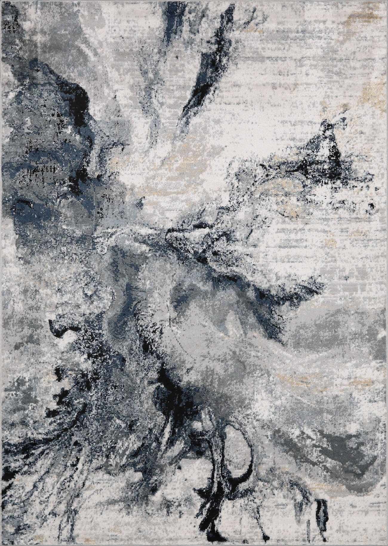 Kirkland Dark Blue Marble Rug - Ornate Home