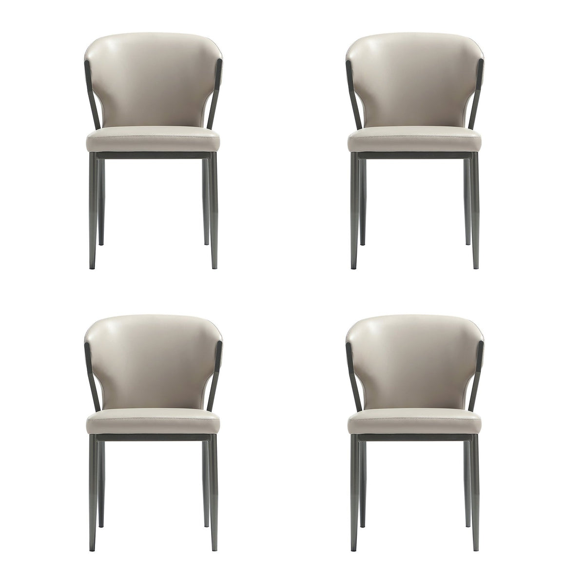Manhattan Comfort Kirsten Dining Chair in Light Grey (set of 4 ...