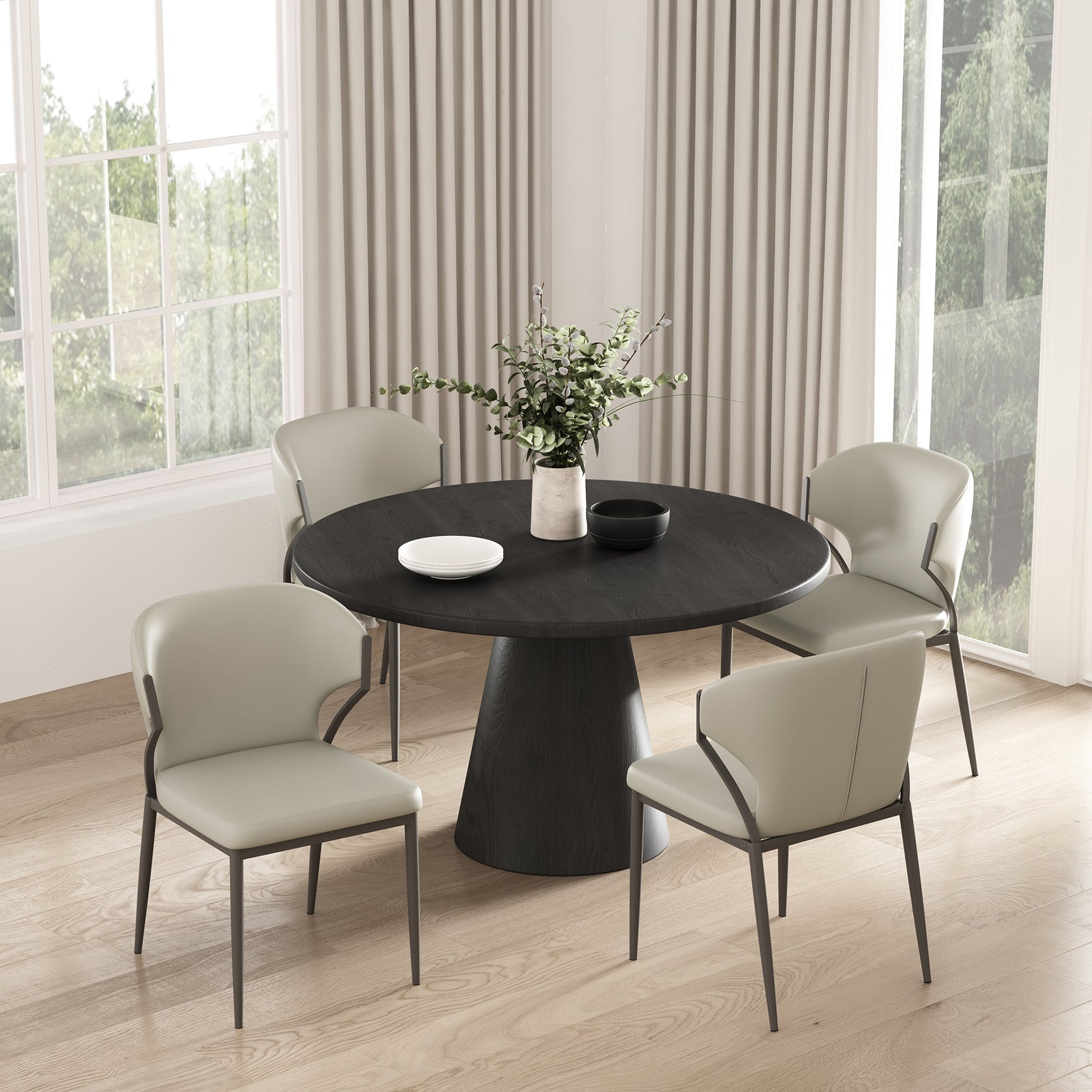 Kirsten Dining Chair in Light Grey (set of 4) - Ornate Home