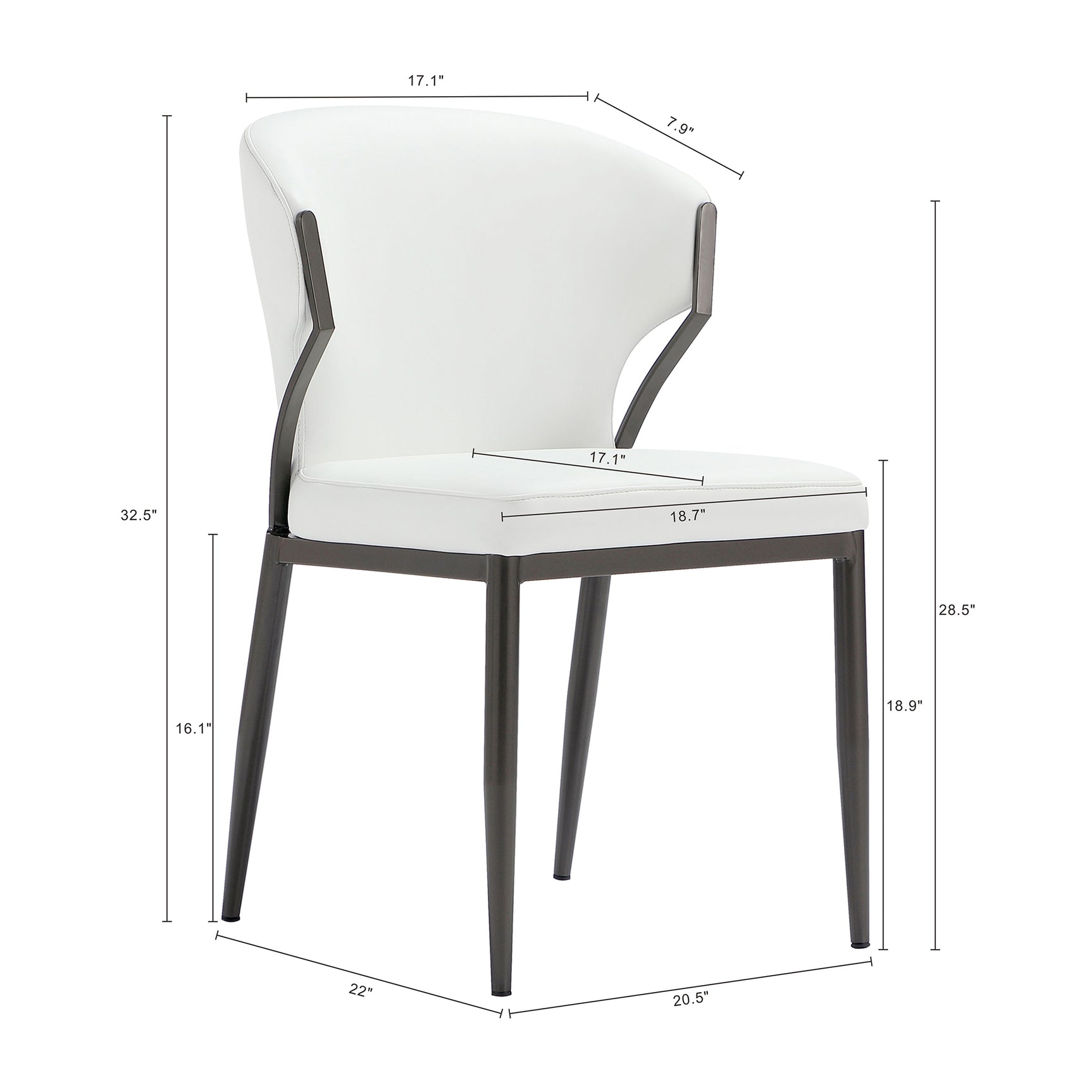 Kirsten Dining Chair in White (set of 4) - Ornate Home
