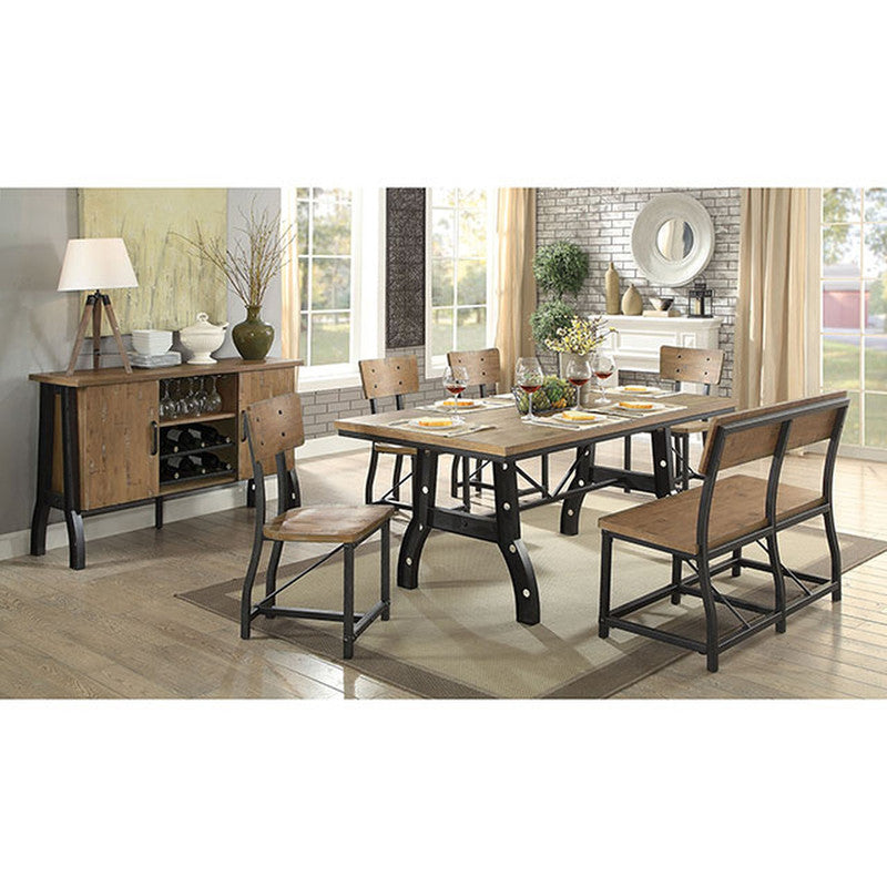 Kirstin Rustic Oak/Black Server - Ornate Home