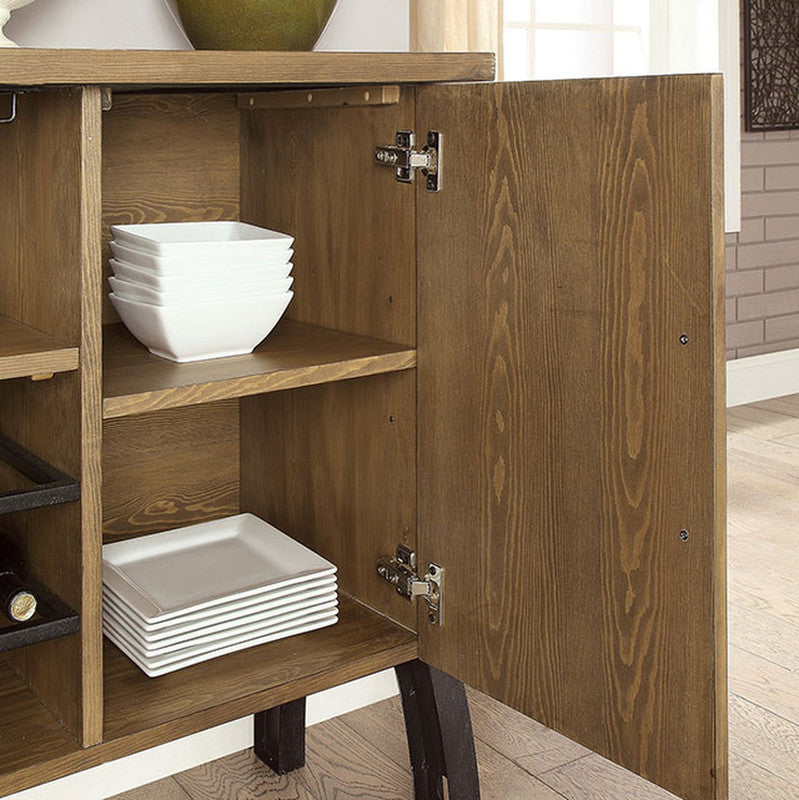Kirstin Rustic Oak/Black Server - Ornate Home