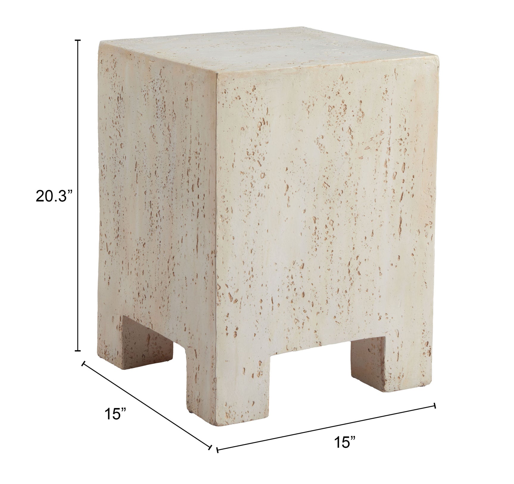 Kitara Beige Side Table - Ornate Home