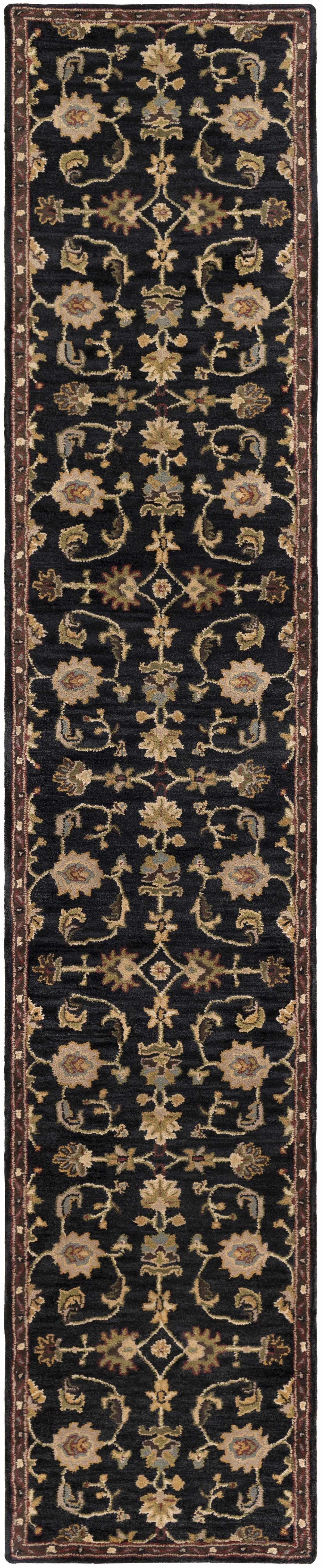 Kittredge Floral Black Wool Rug - Ornate Home