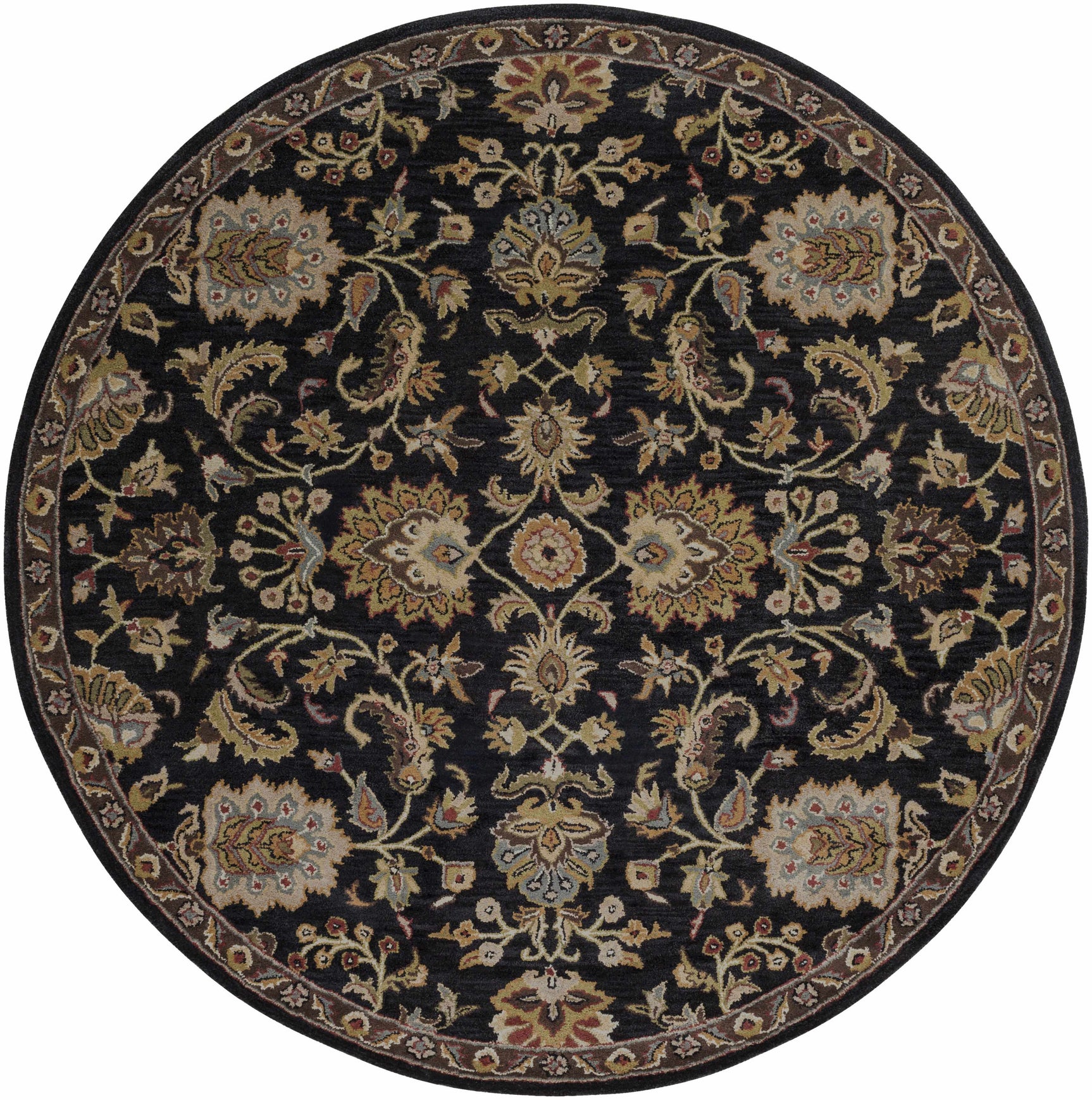 Kittredge Floral Black Wool Rug - Ornate Home