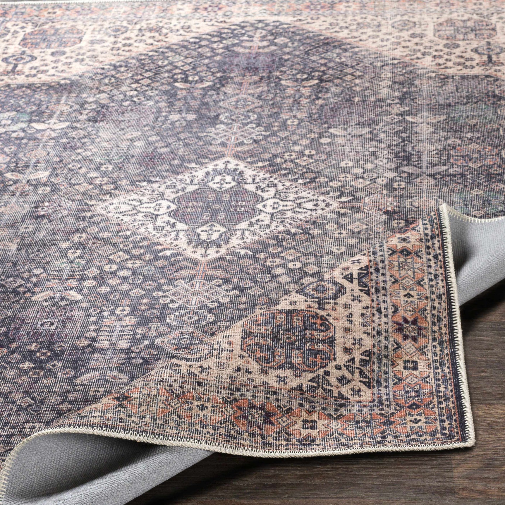 Kittrell Vintage Flat Pile Washable Rug - Clearance - Ornate Home