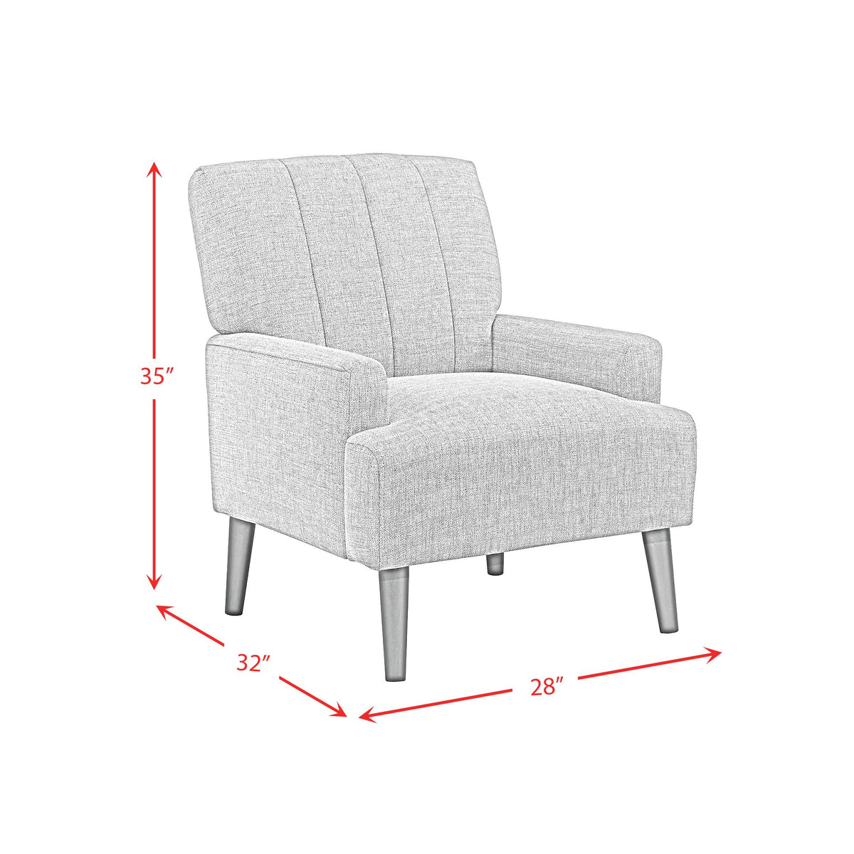 Kiwi Palmer Grey Chair with Channel Back - Ornate Home