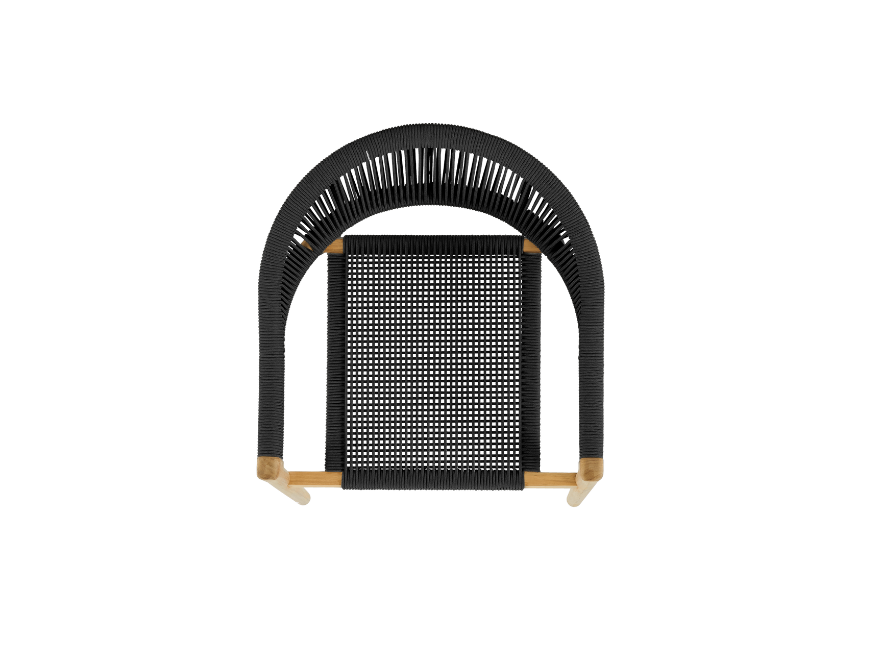 Klint Teak Black Outdoor Rope Dining Stacking Armchair (Set of 4) - Ornate Home