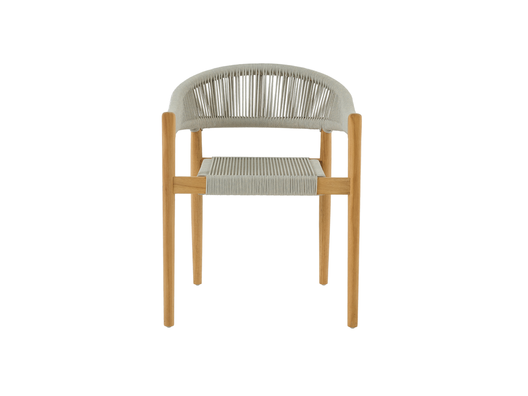 Klint Teak Grey Outdoor Rope Dining Stacking Armchair (Set of 4) - Ornate Home