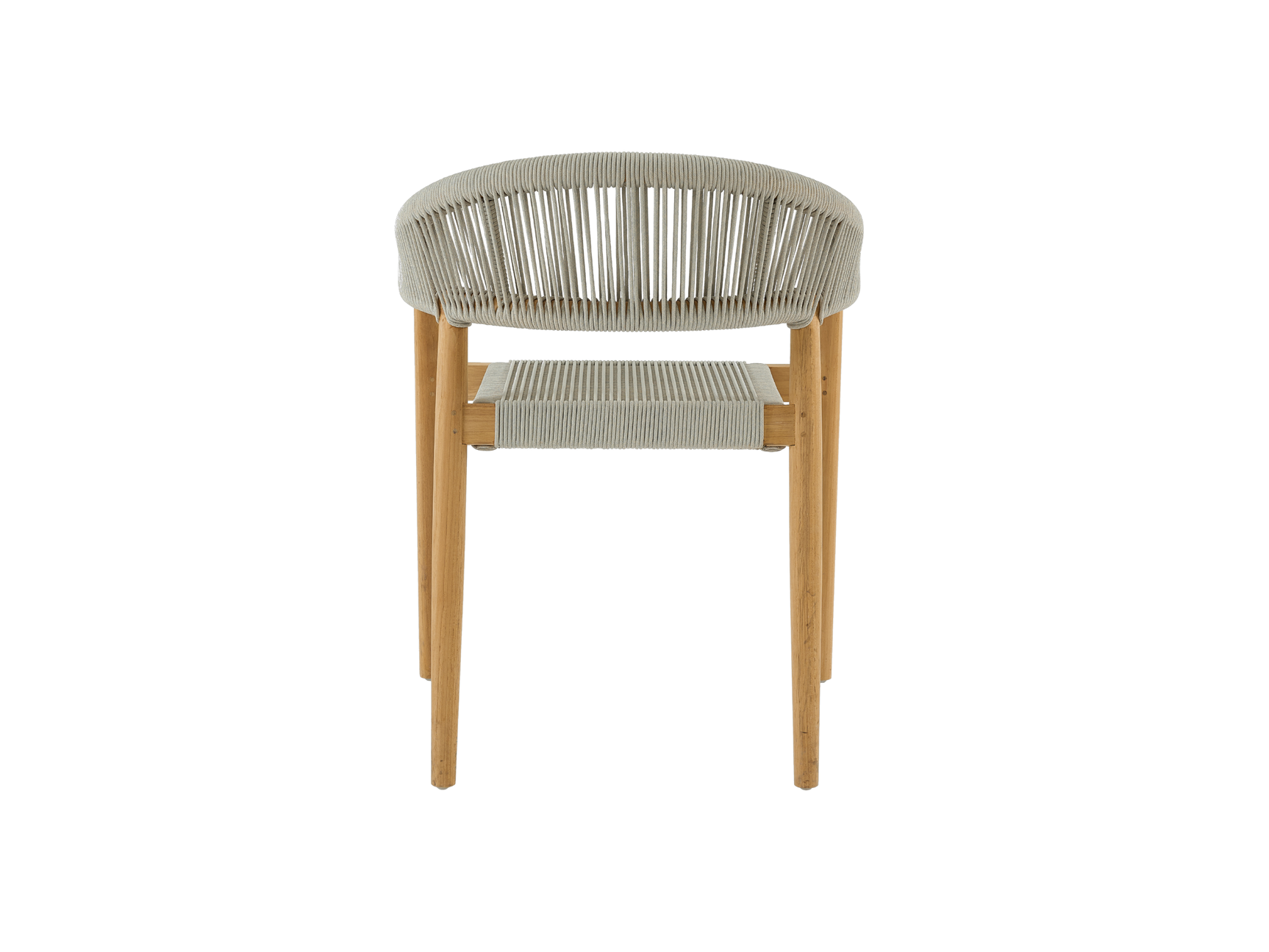 Klint Teak Grey Outdoor Rope Dining Stacking Armchair (Set of 4) - Ornate Home